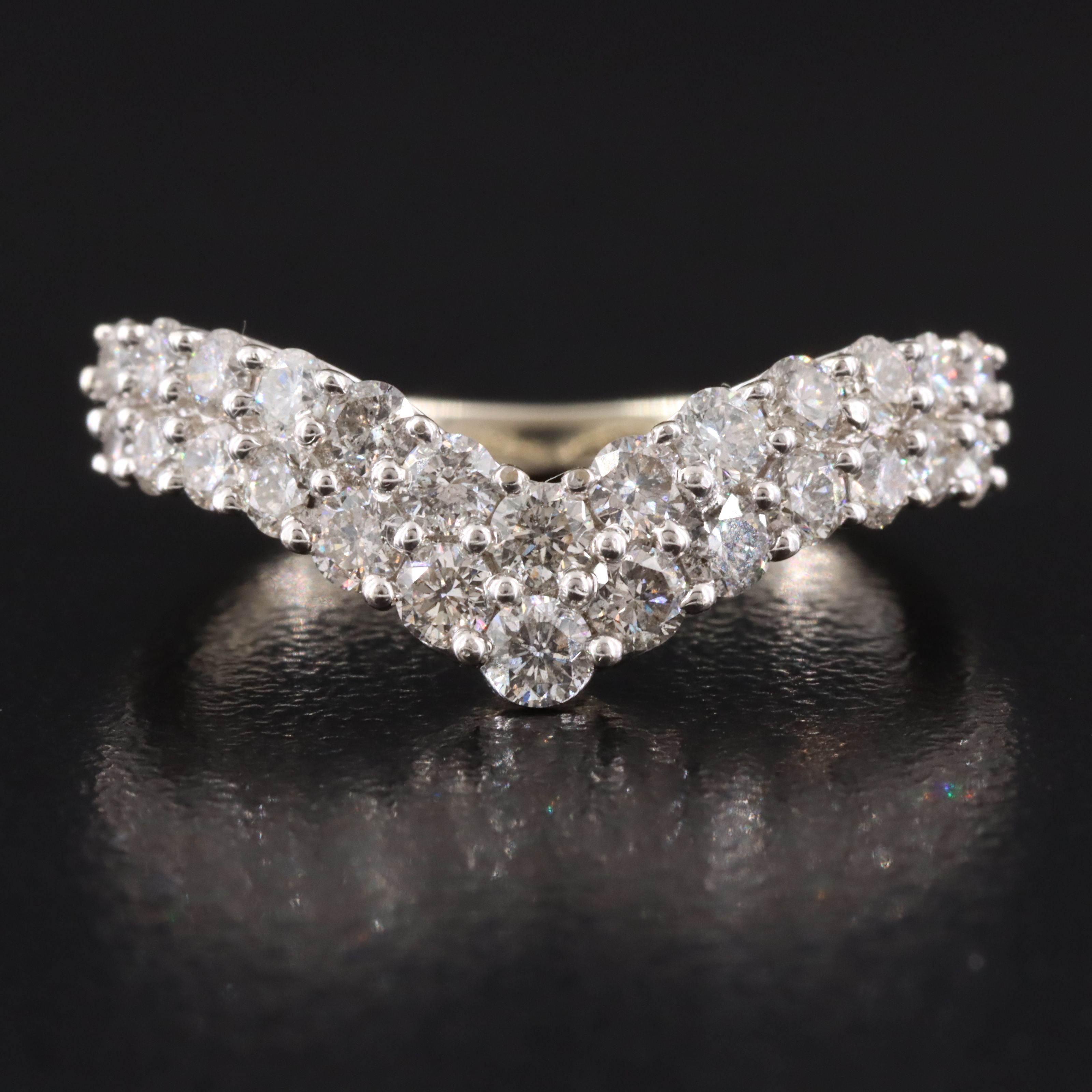 14K 1.00 CTW Diamond Chevron Ring