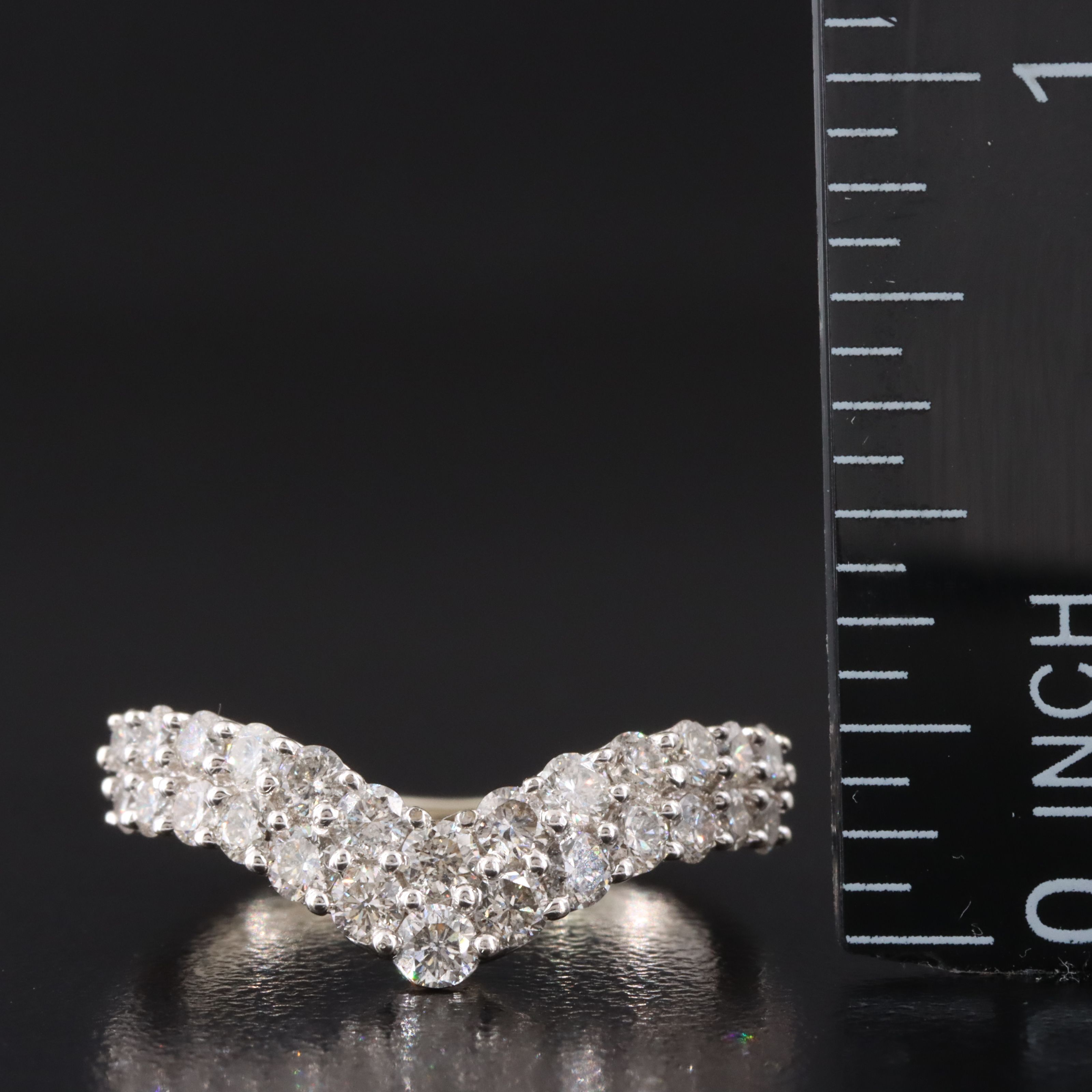 14K 1.00 CTW Diamond Chevron Ring