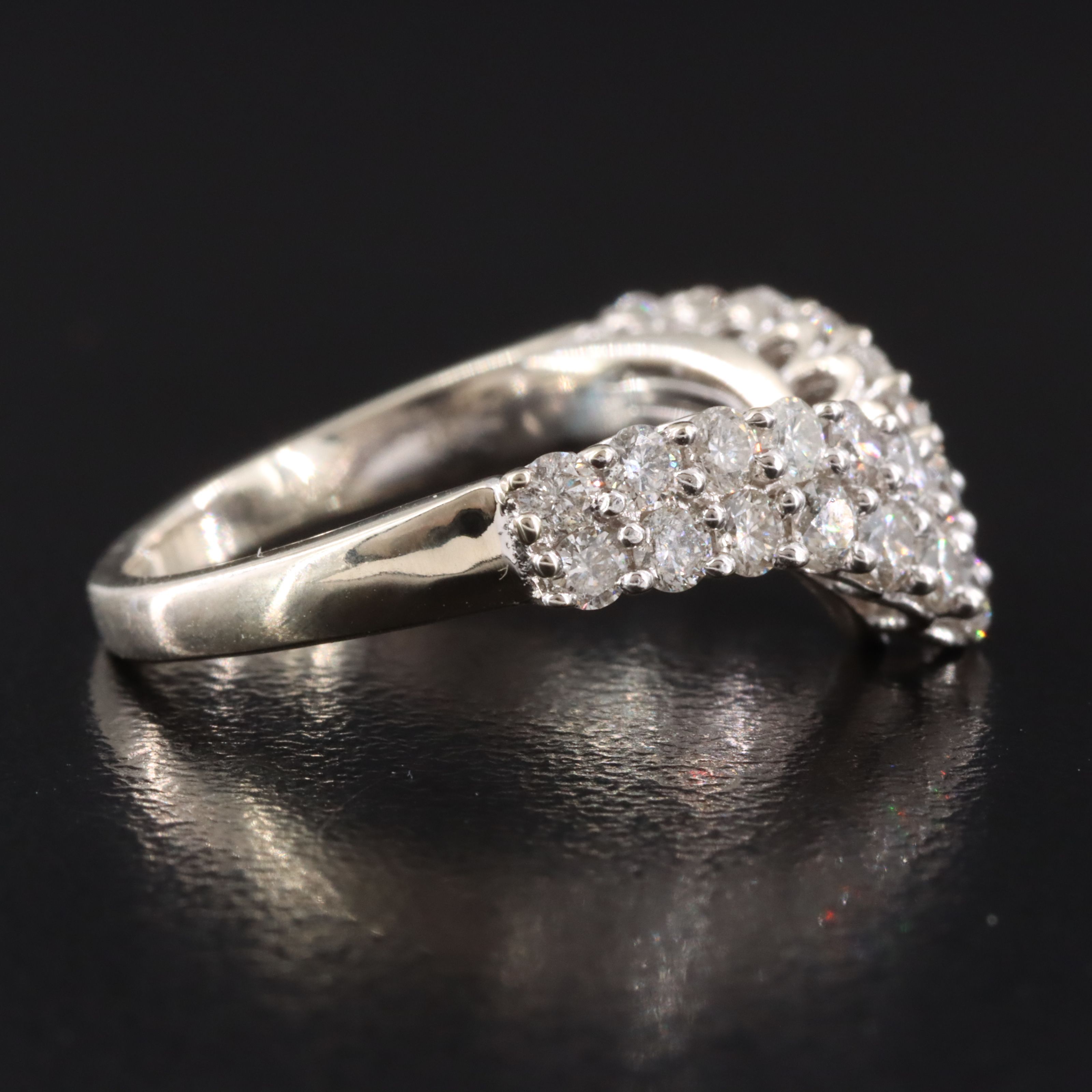 14K 1.00 CTW Diamond Chevron Ring