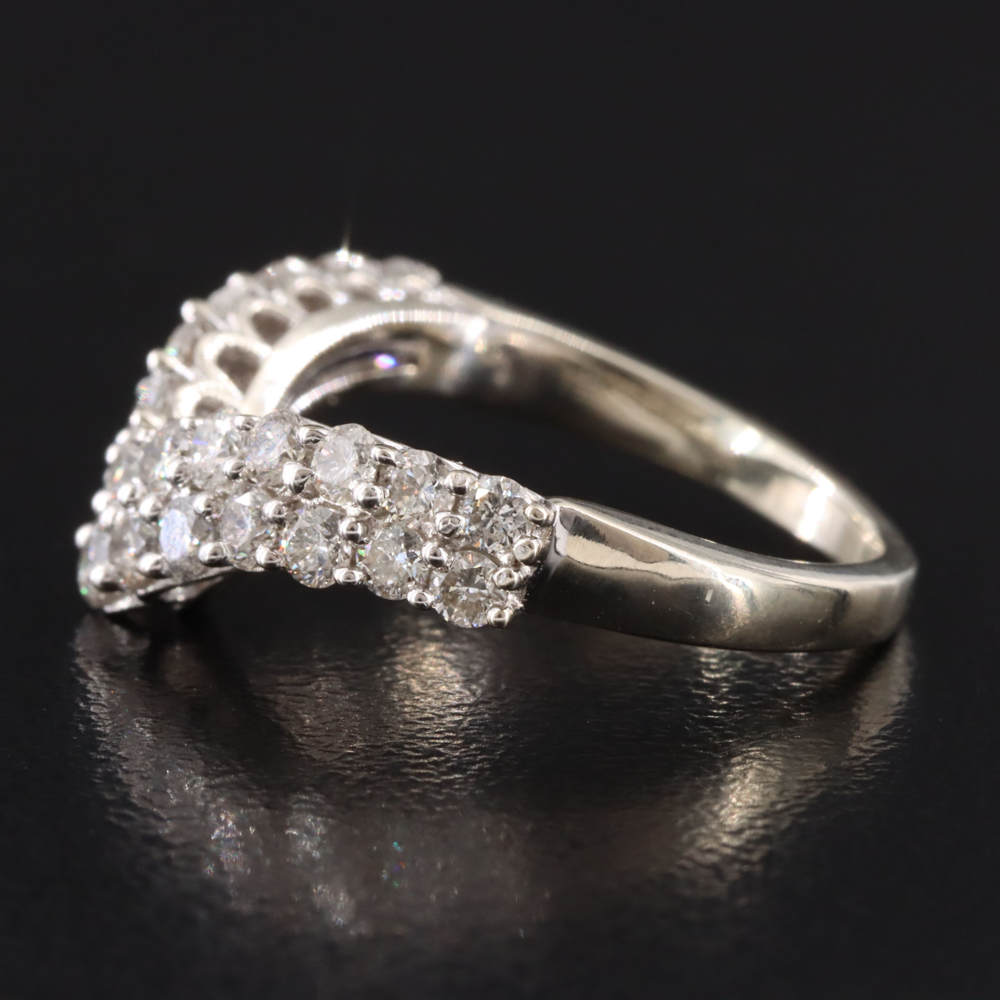 14K 1.00 CTW Diamond Chevron Ring