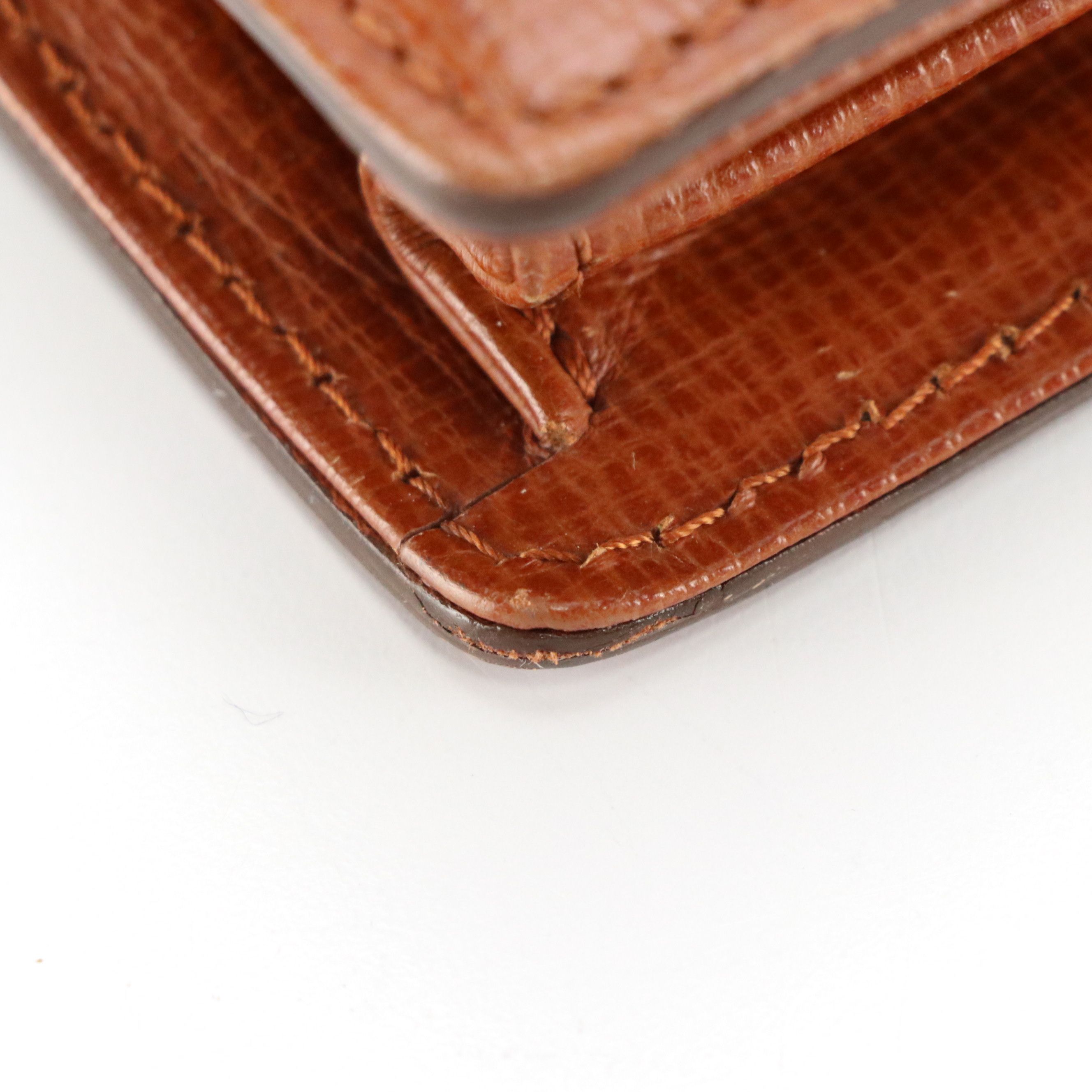 Burberrys Flap Wristlet Clutch in Brown Leather