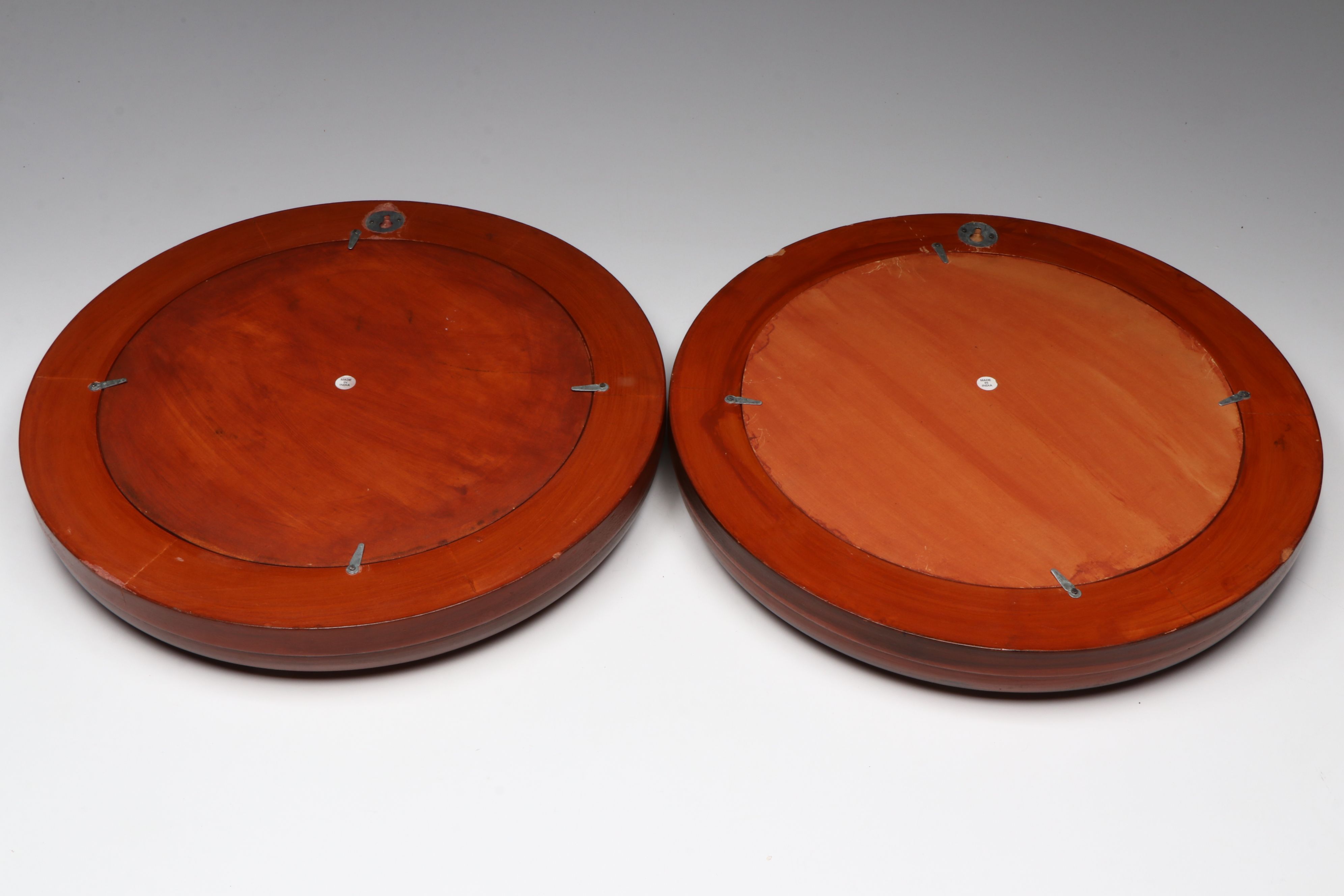 Pair of Nautical Style Wood and Brass World Clocks