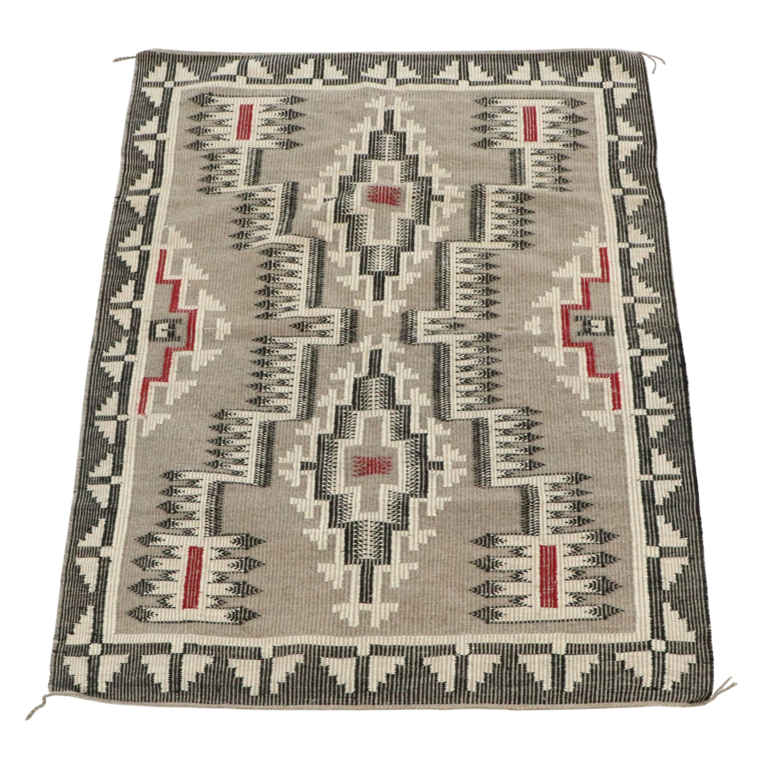 3'7 x 5'1 Handwoven Southwestern Style Area Rug
