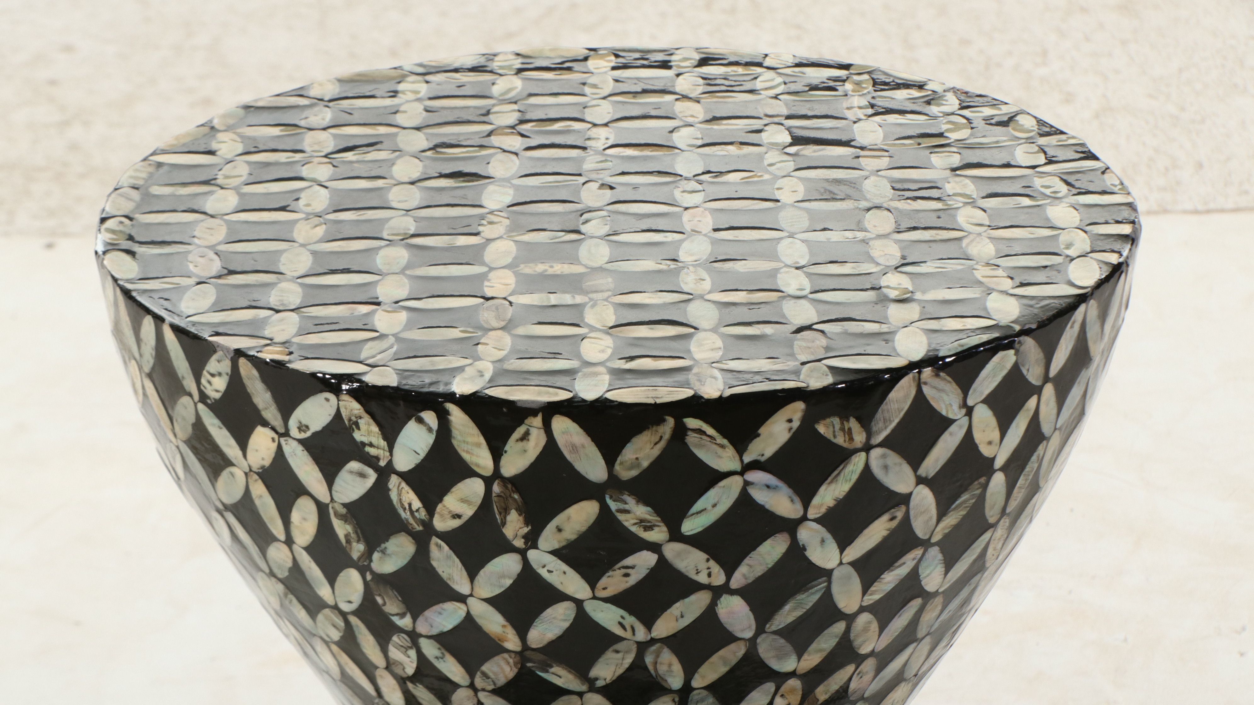 "Hourglass" Mother of Pearl Inlay Side Table, 21st Century