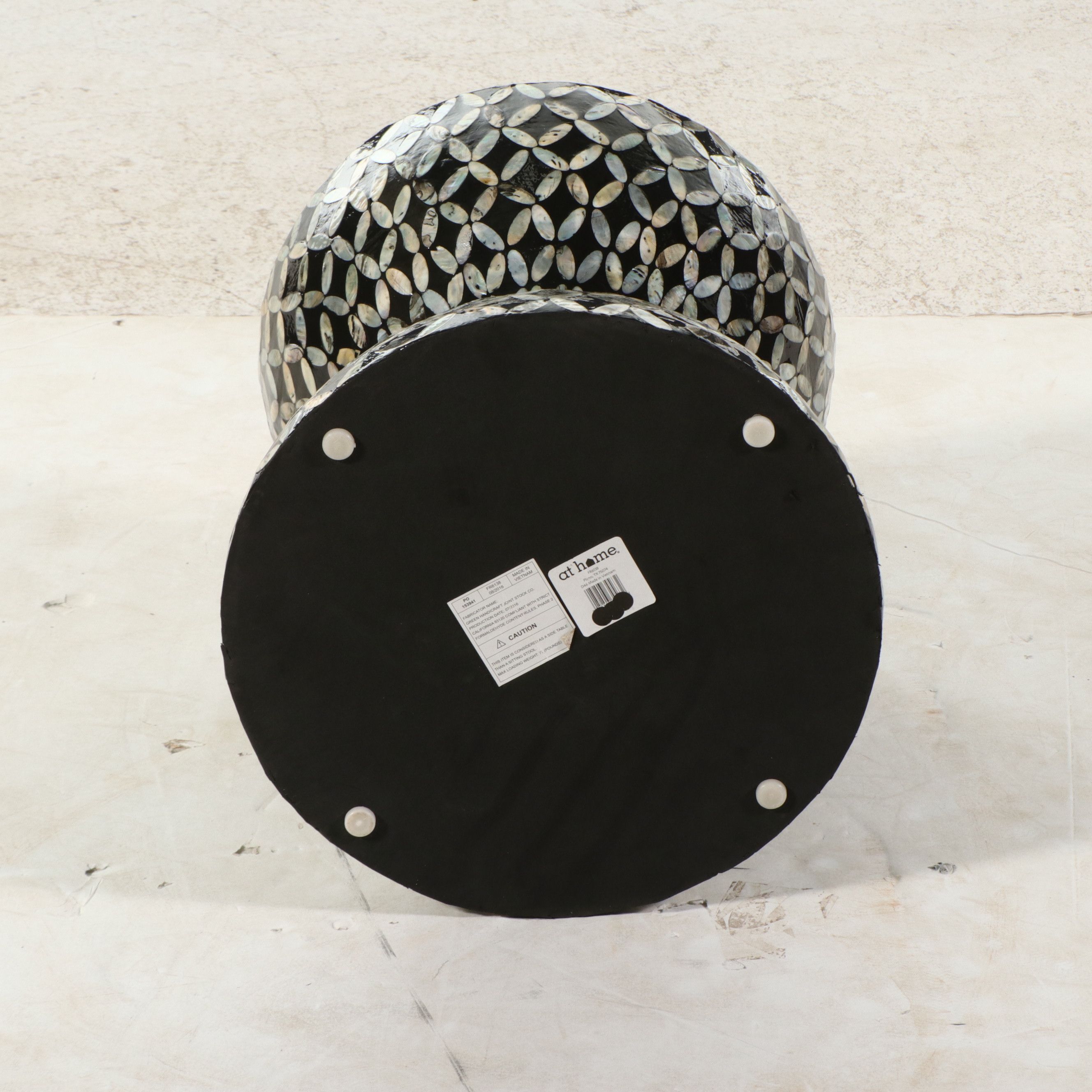 "Hourglass" Mother of Pearl Inlay Side Table, 21st Century