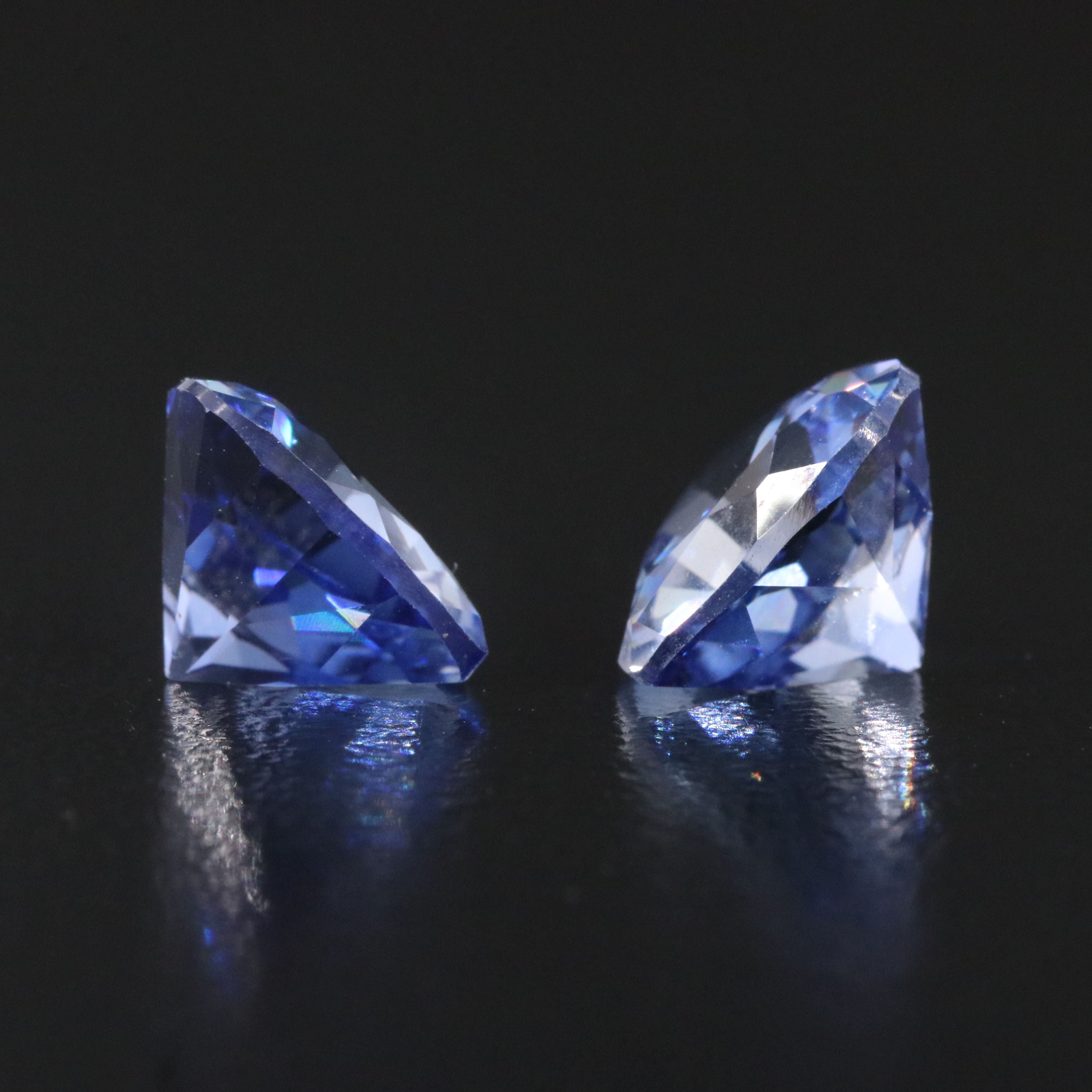 Loose 6.89 CTW Lab Grown Sapphire Pair
