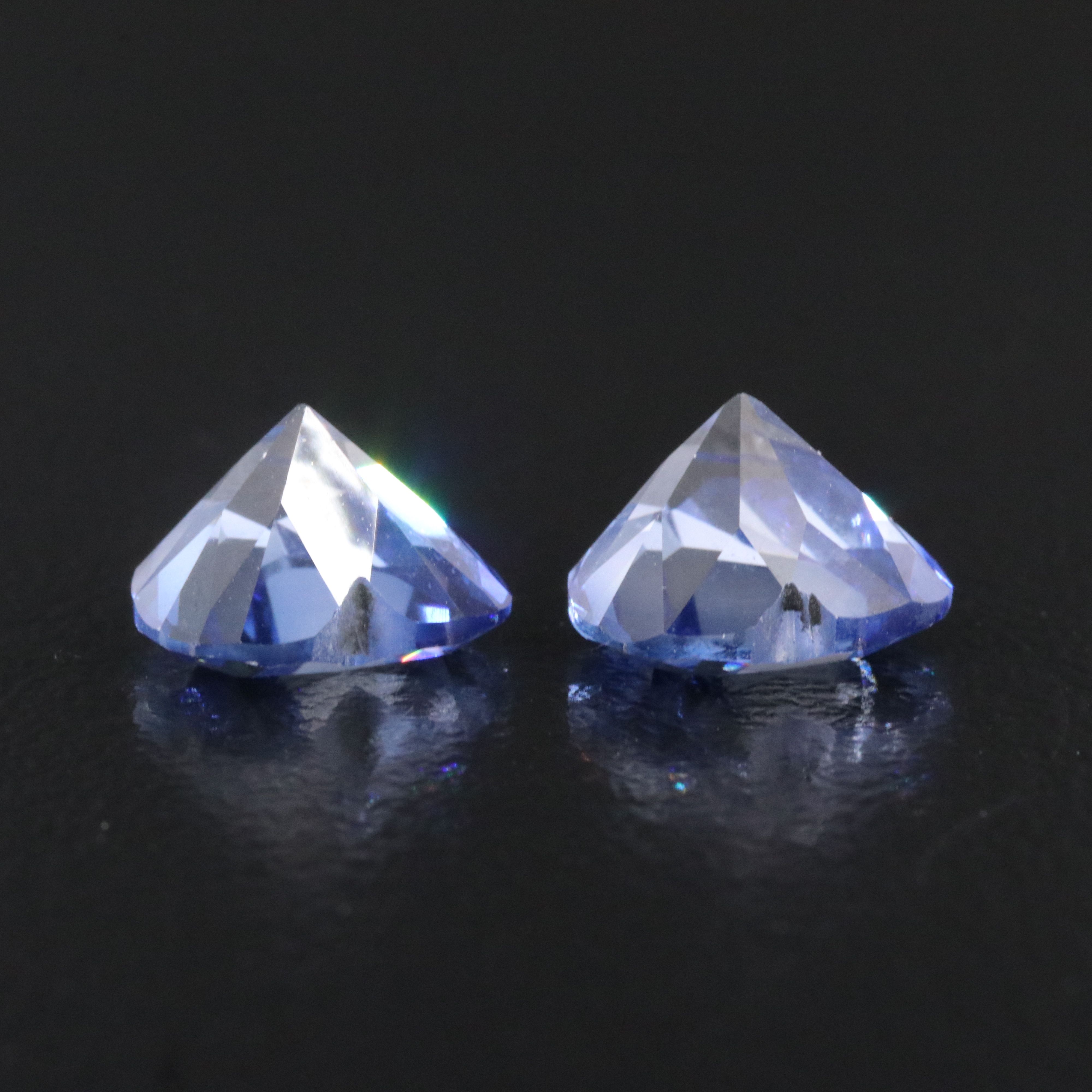 Loose 6.89 CTW Lab Grown Sapphire Pair