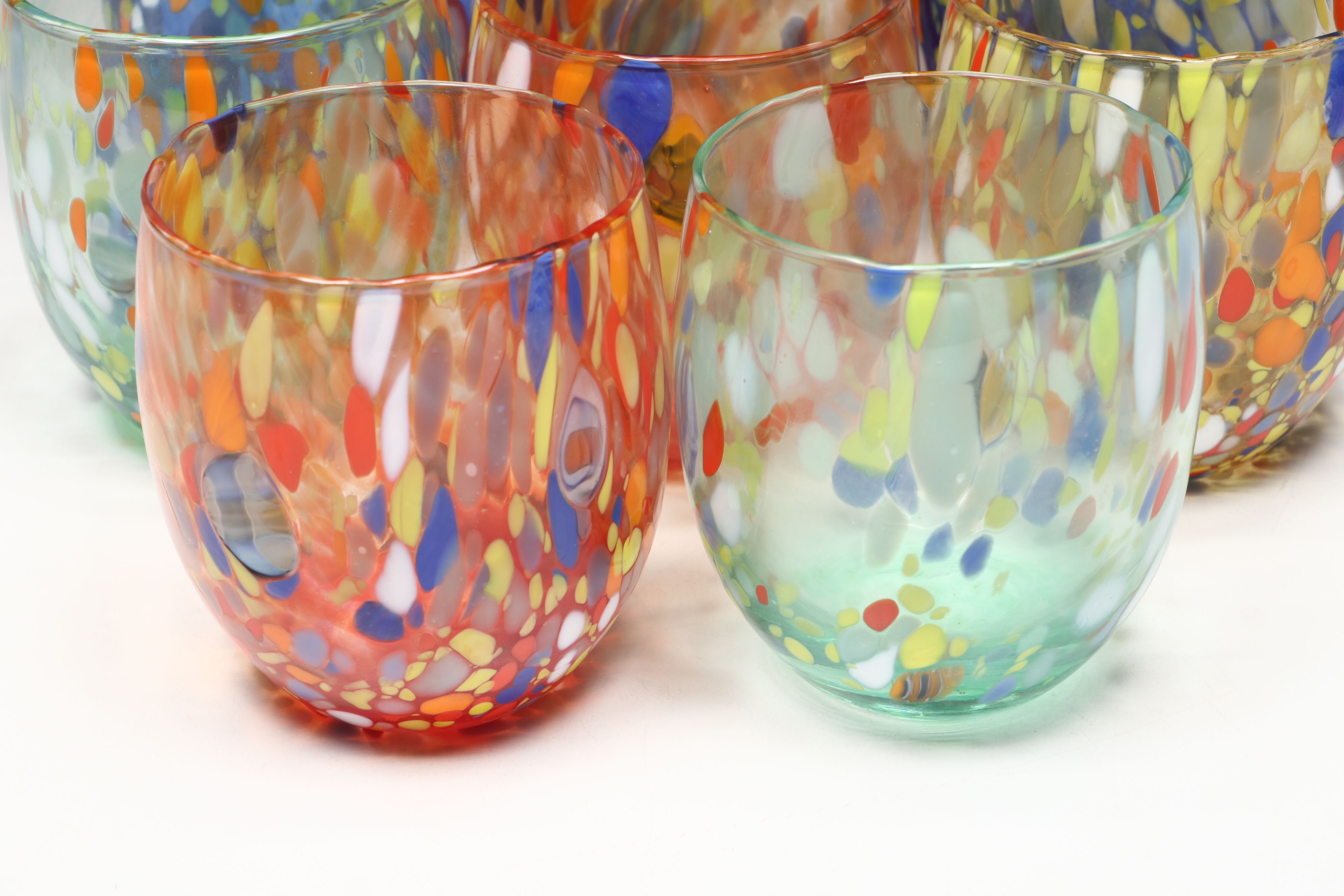 CC Zecchin Multicolor Blown Glass Drinking Tumblers