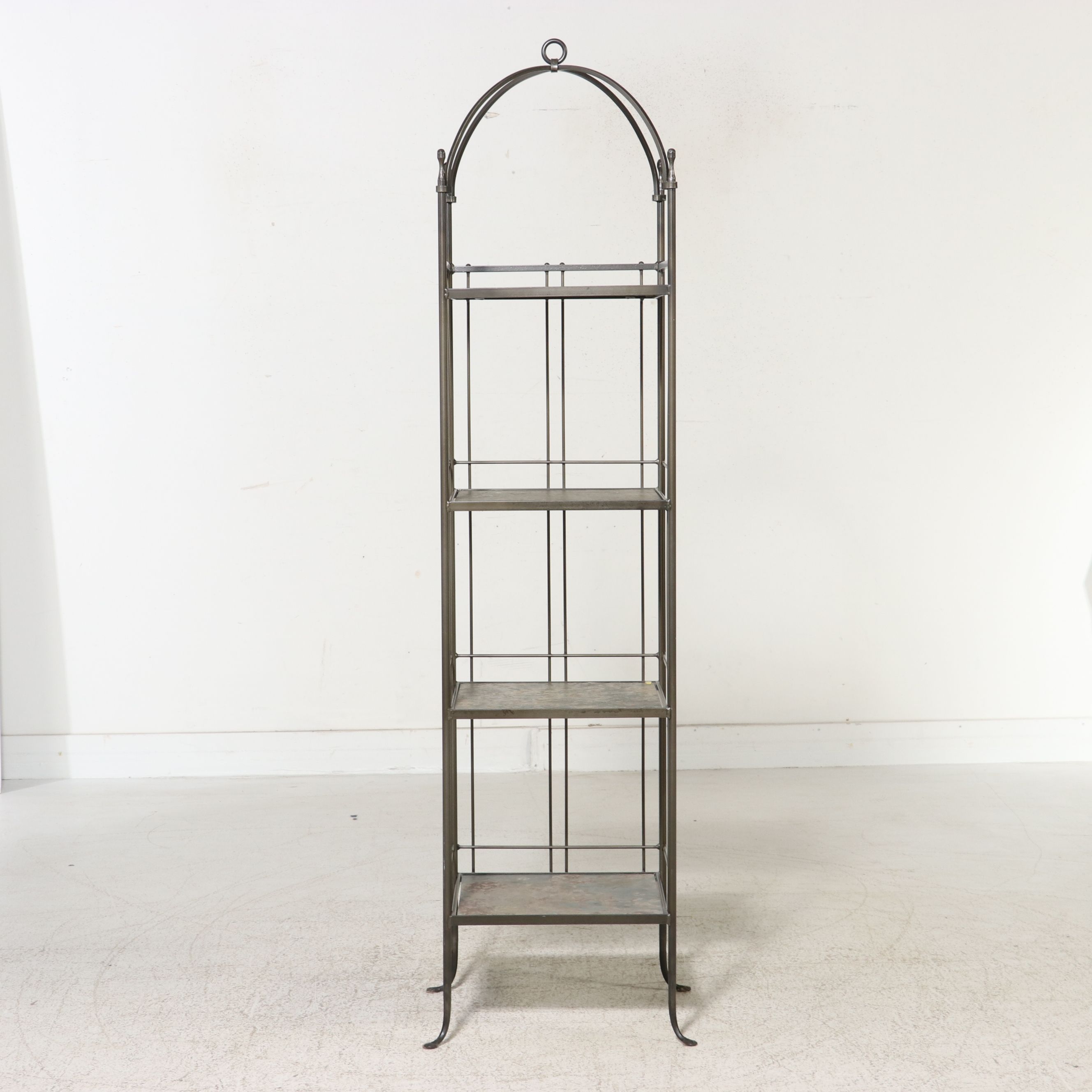 Contemporary Metal and Slate Four-Tier Étagère