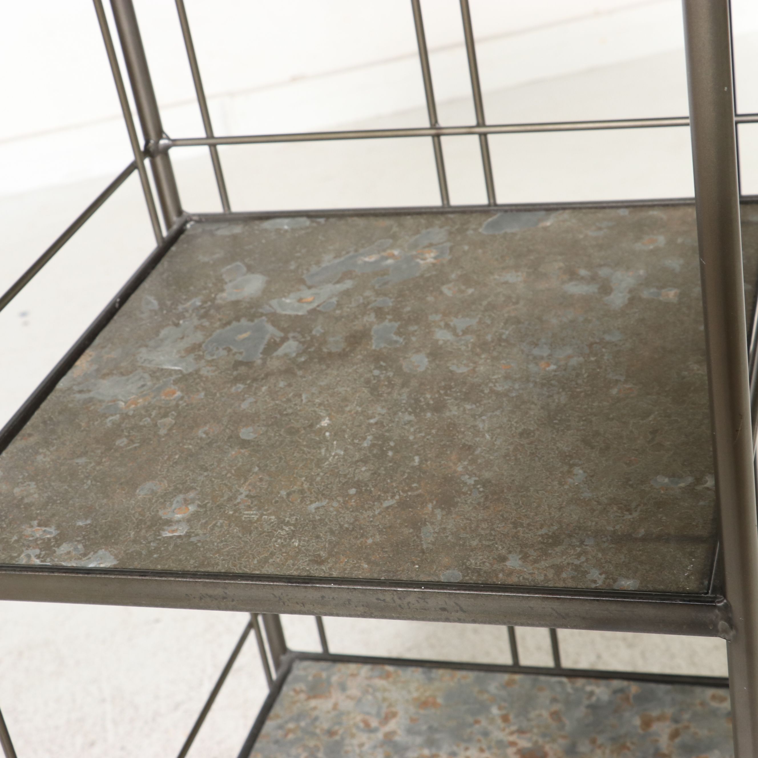 Contemporary Metal and Slate Four-Tier Étagère