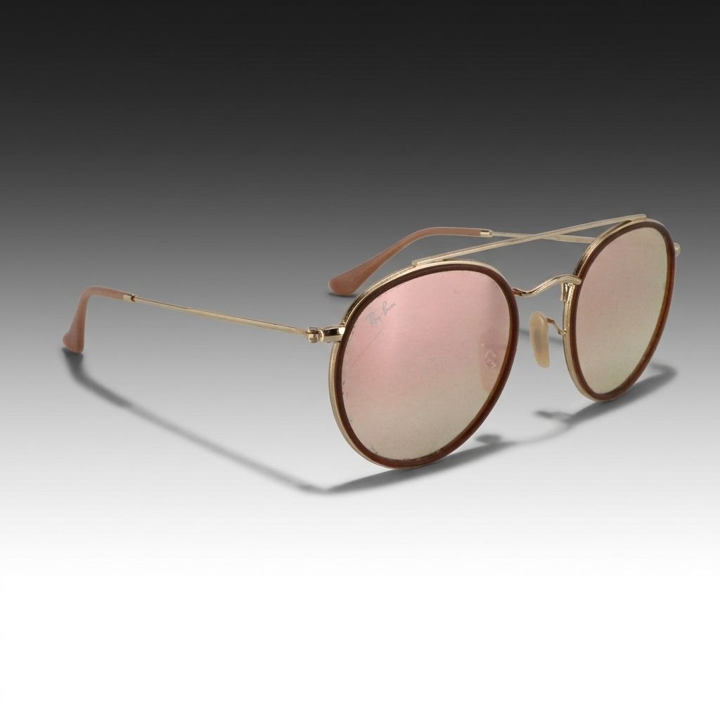 Ray-Ban RB3647N Double-Bridge Round Sunglasses with Case