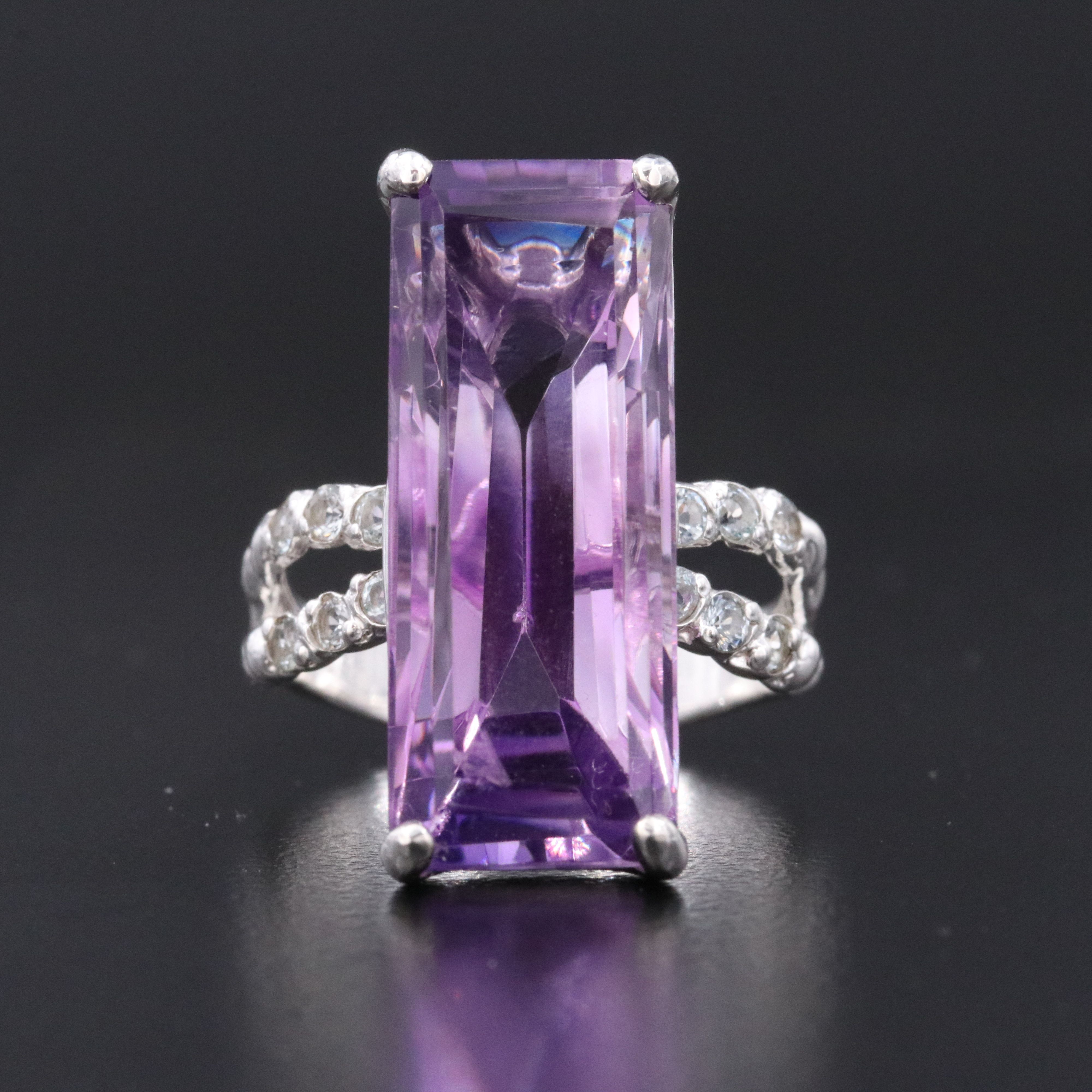 Sterling Amethyst and Sky Blue Topaz Ring
