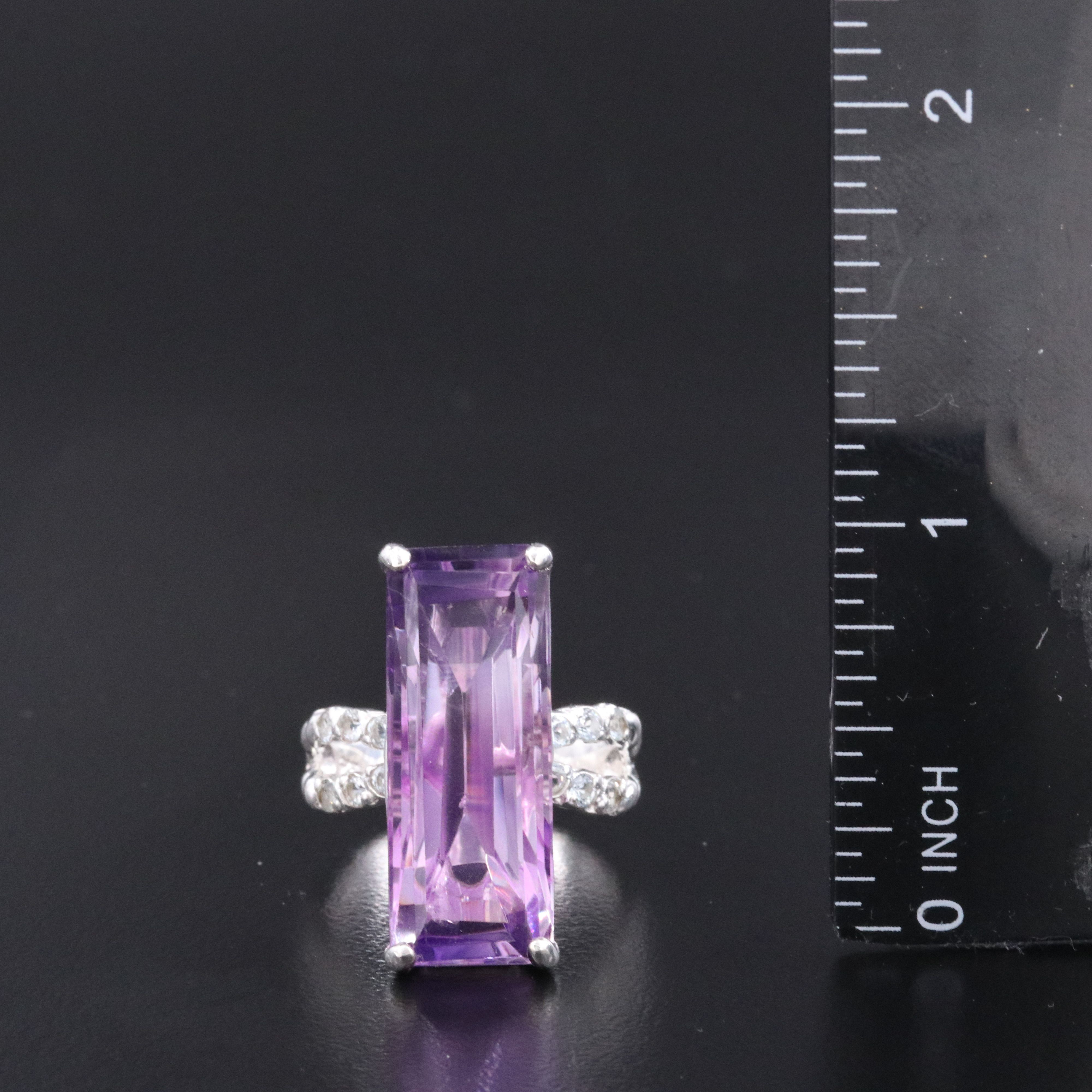 Sterling Amethyst and Sky Blue Topaz Ring