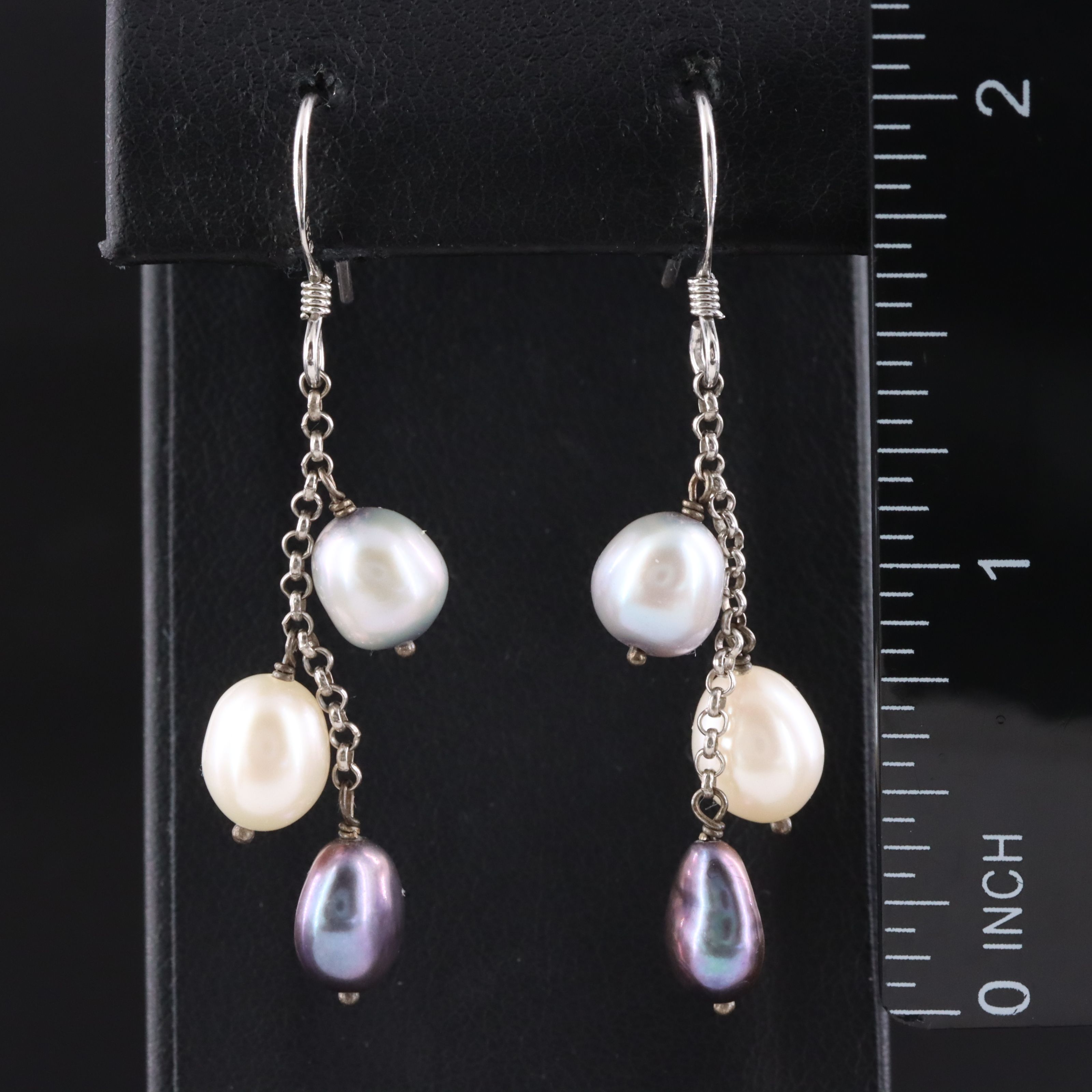 Sterling Pearl Drop Earrings