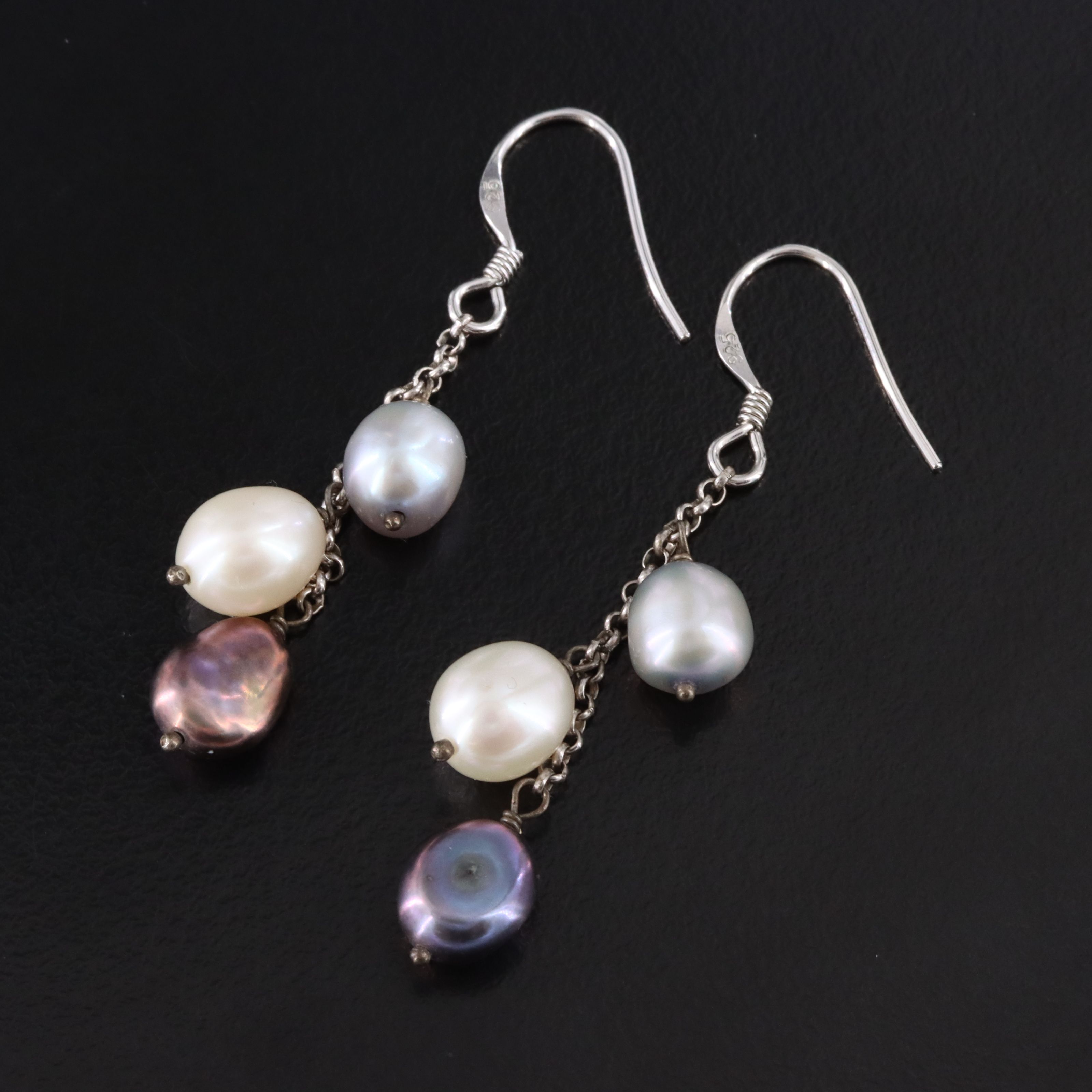 Sterling Pearl Drop Earrings