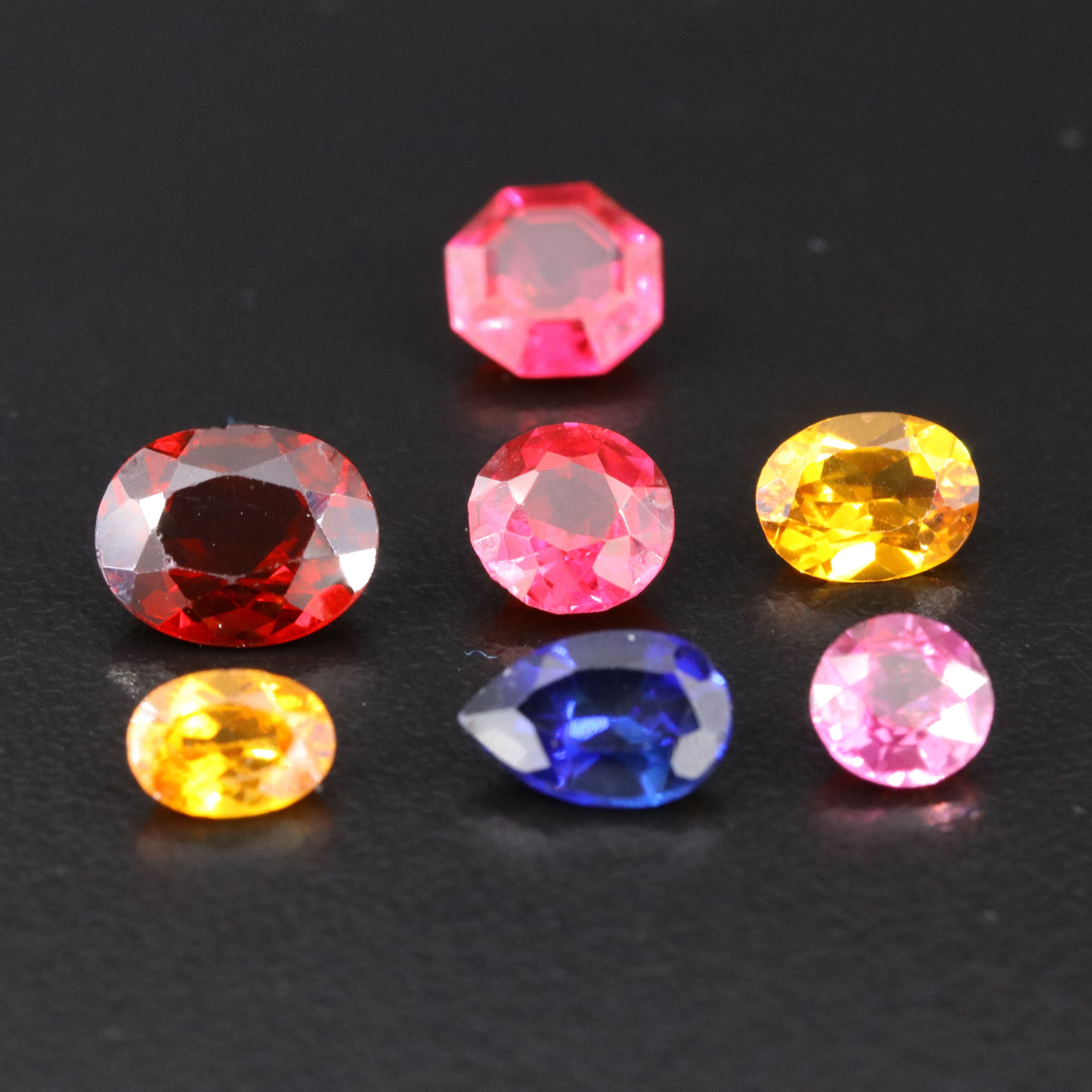 Loose 12.64 CTW Lab Grown Rubies and Lab Grown Sapphires
