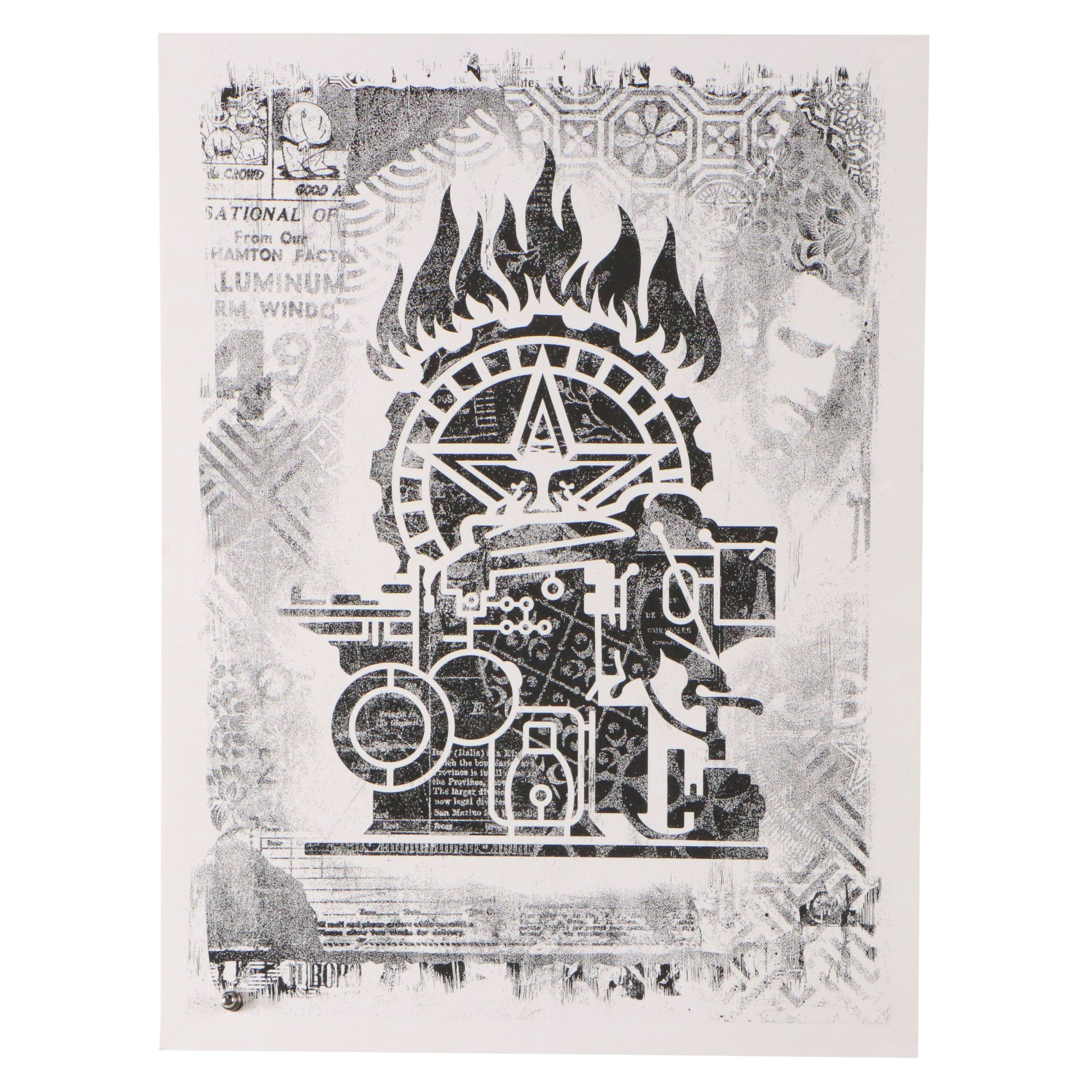 After Shepard Fairey Digital Print "Printing Press"