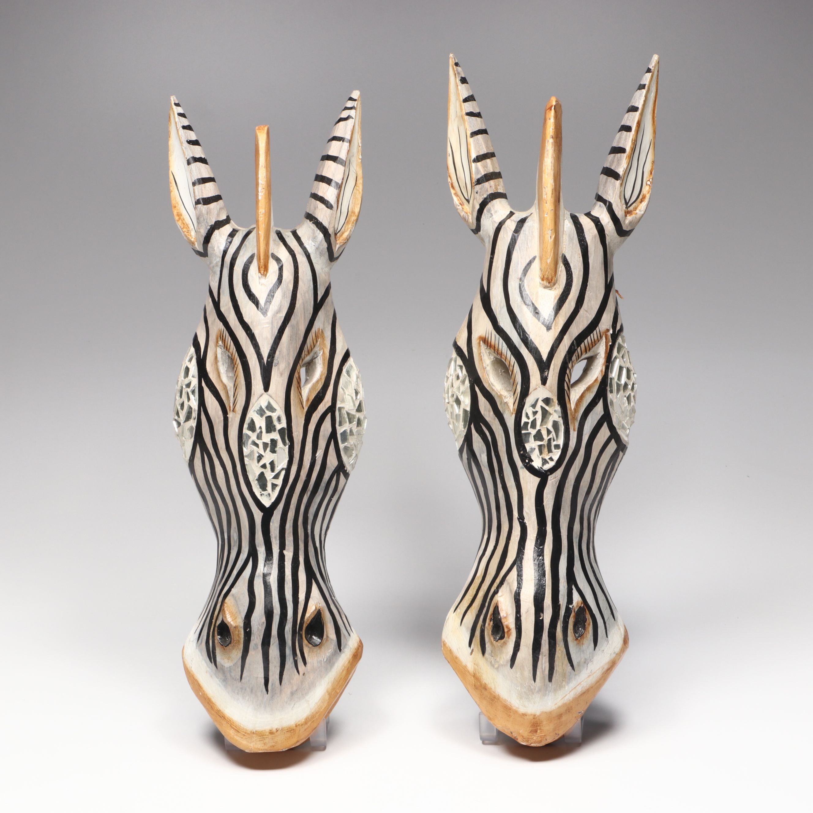 Embellished Zebra Mask Wall Hangings