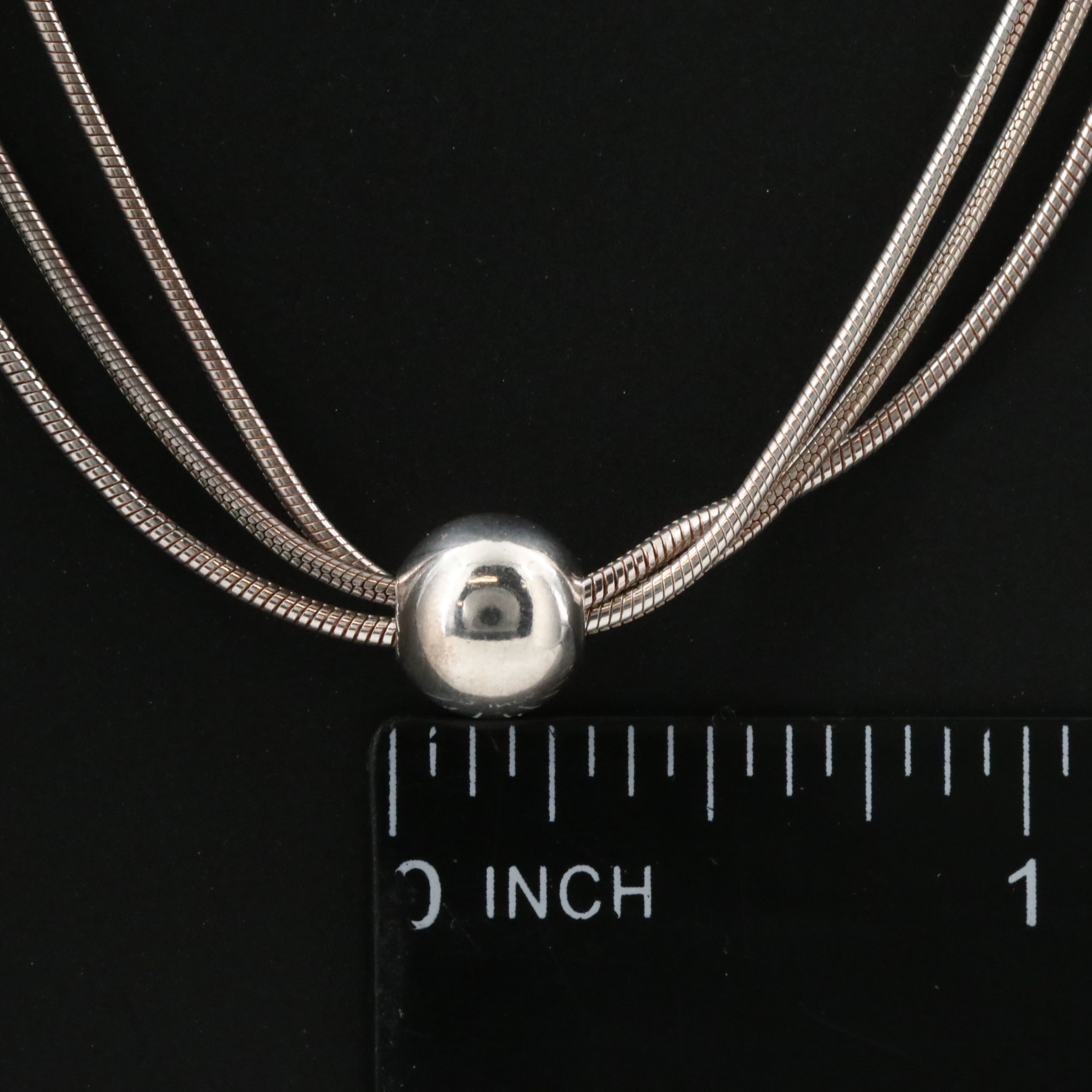 Sterling Triple Snake Chain Necklace