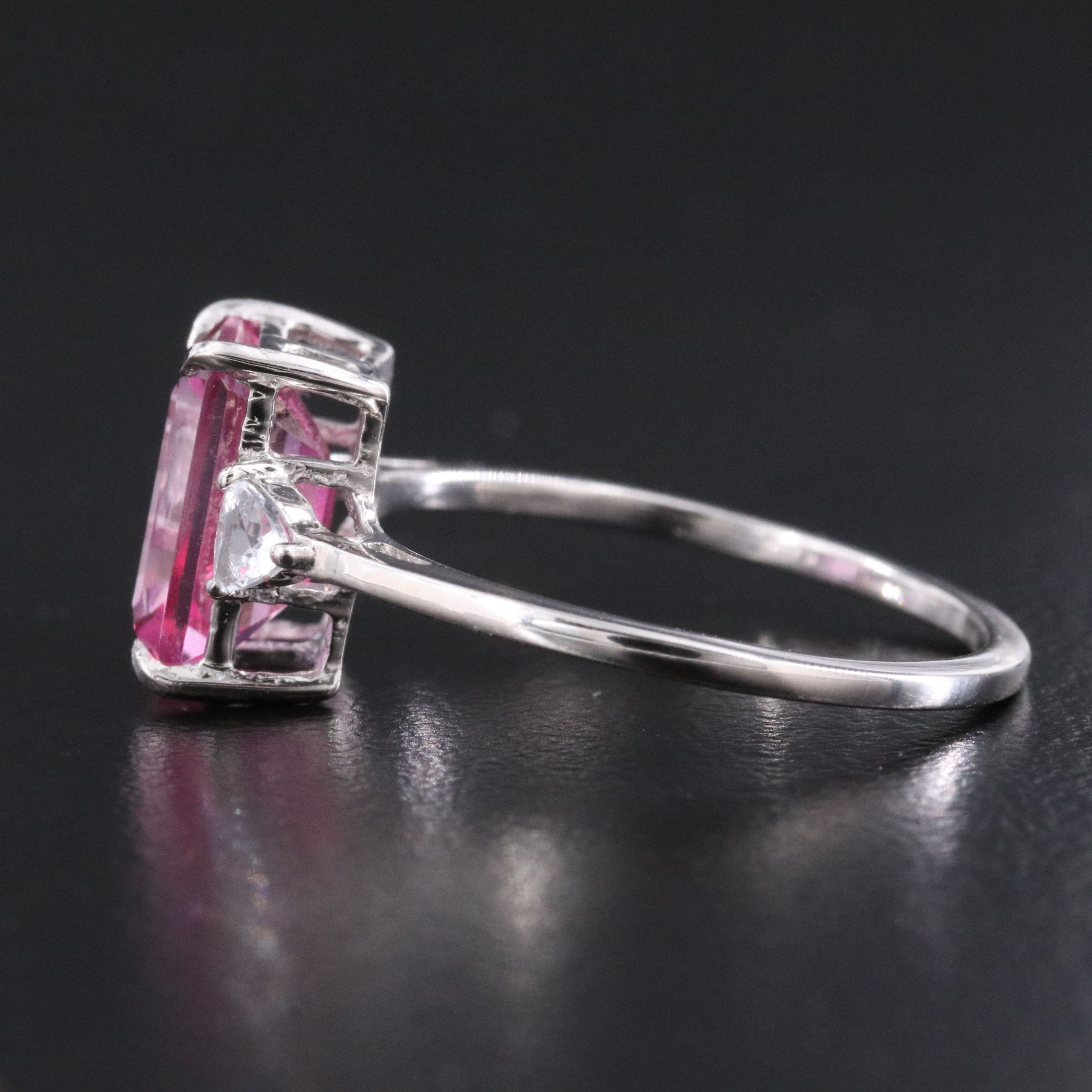 Platinum Pink Topaz and White Sapphire Ring