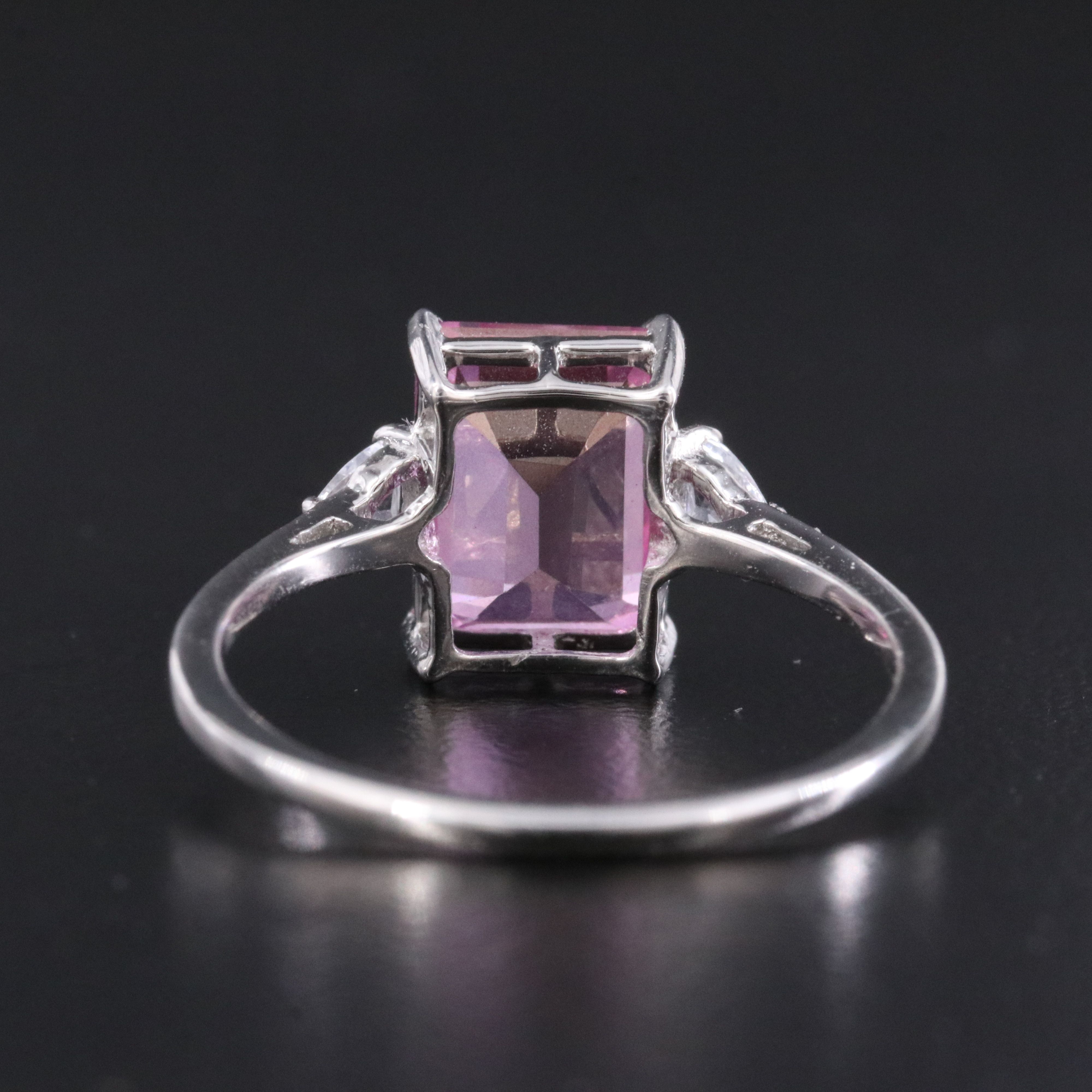 Platinum Pink Topaz and White Sapphire Ring