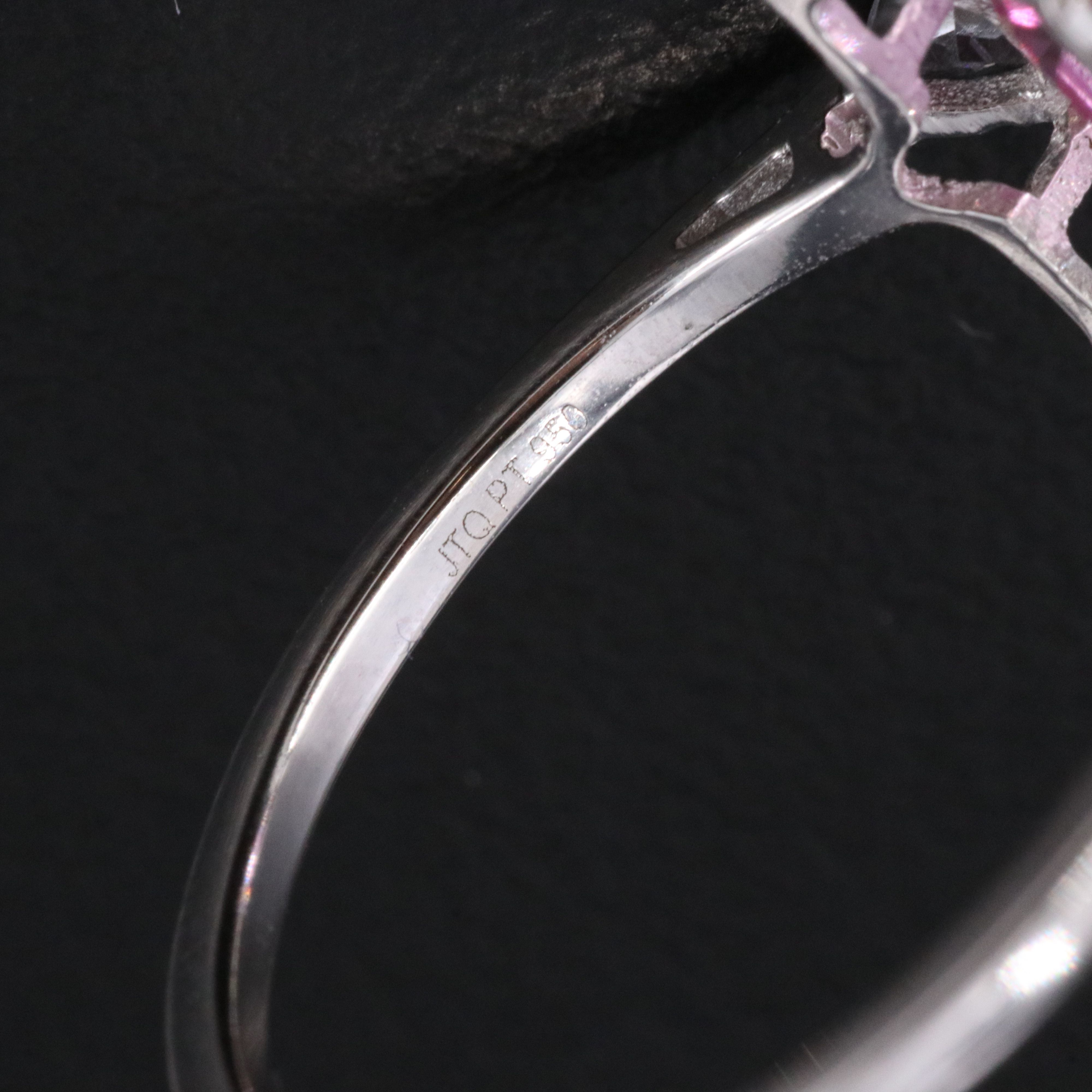 Platinum Pink Topaz and White Sapphire Ring