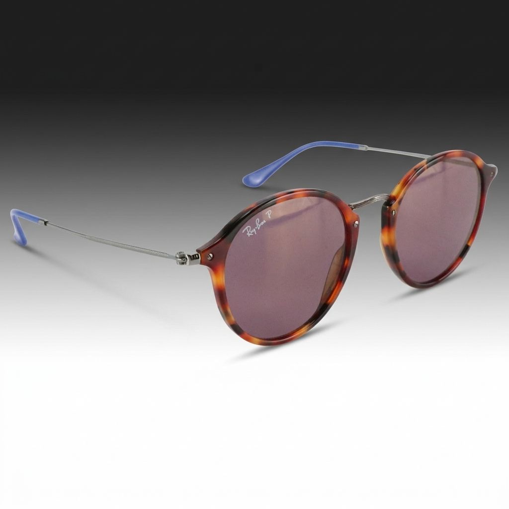 Ray-Ban RB2447 Havana Round Polarized Sunglasses with Case