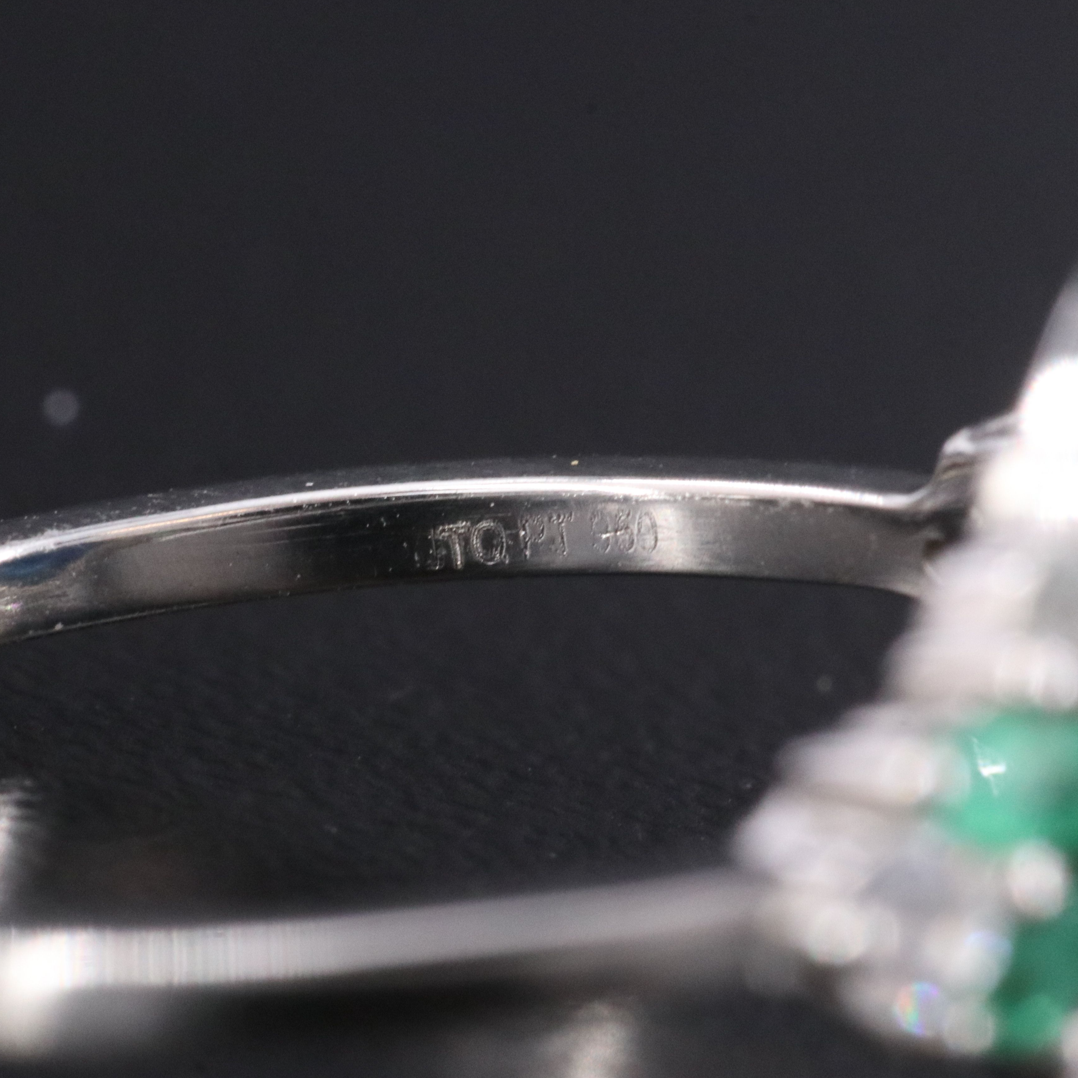 Platinum 5.85 CT Sapphire, Emerald, and White Sapphire Ring