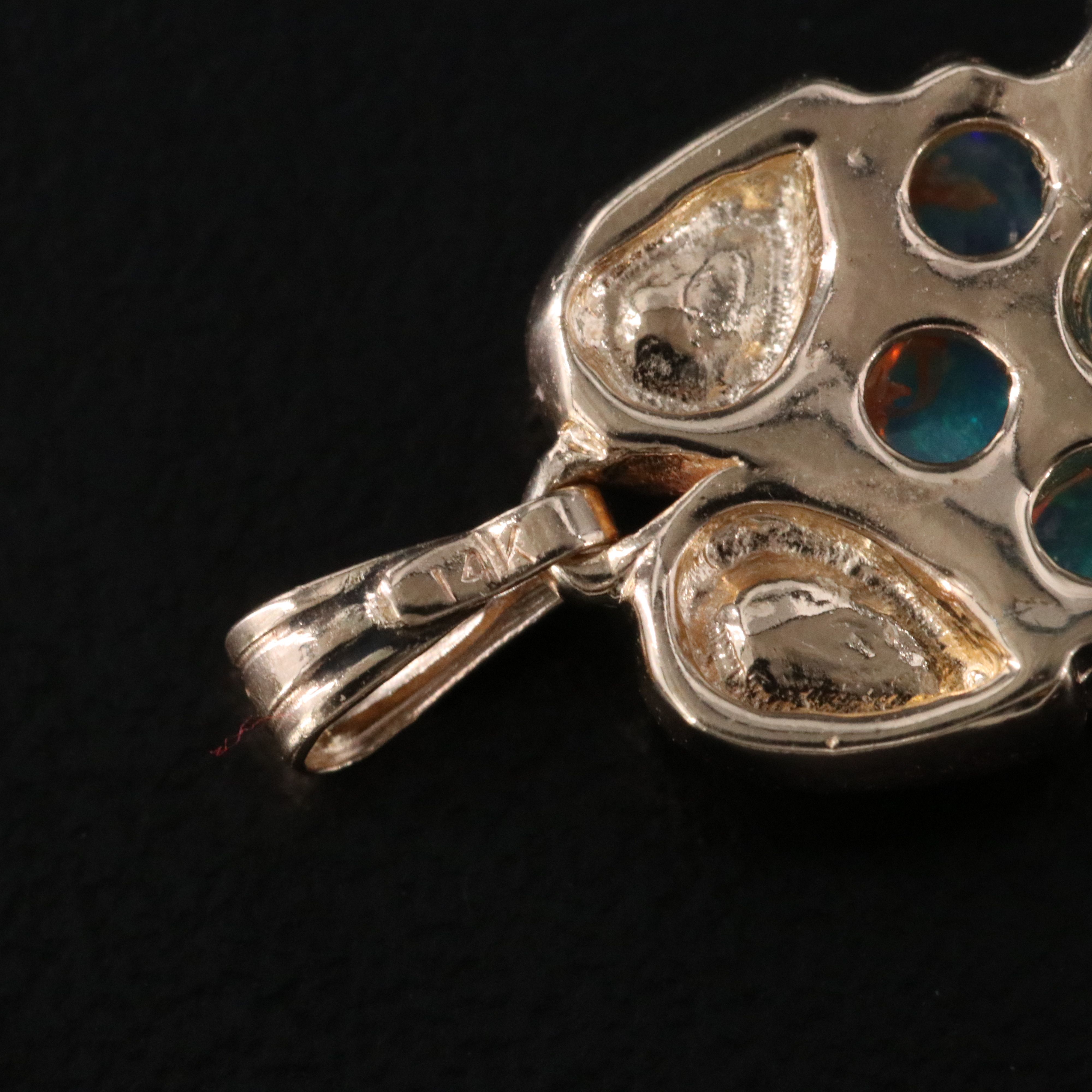 14K Opal and Diamond Grape Cluster Pendant