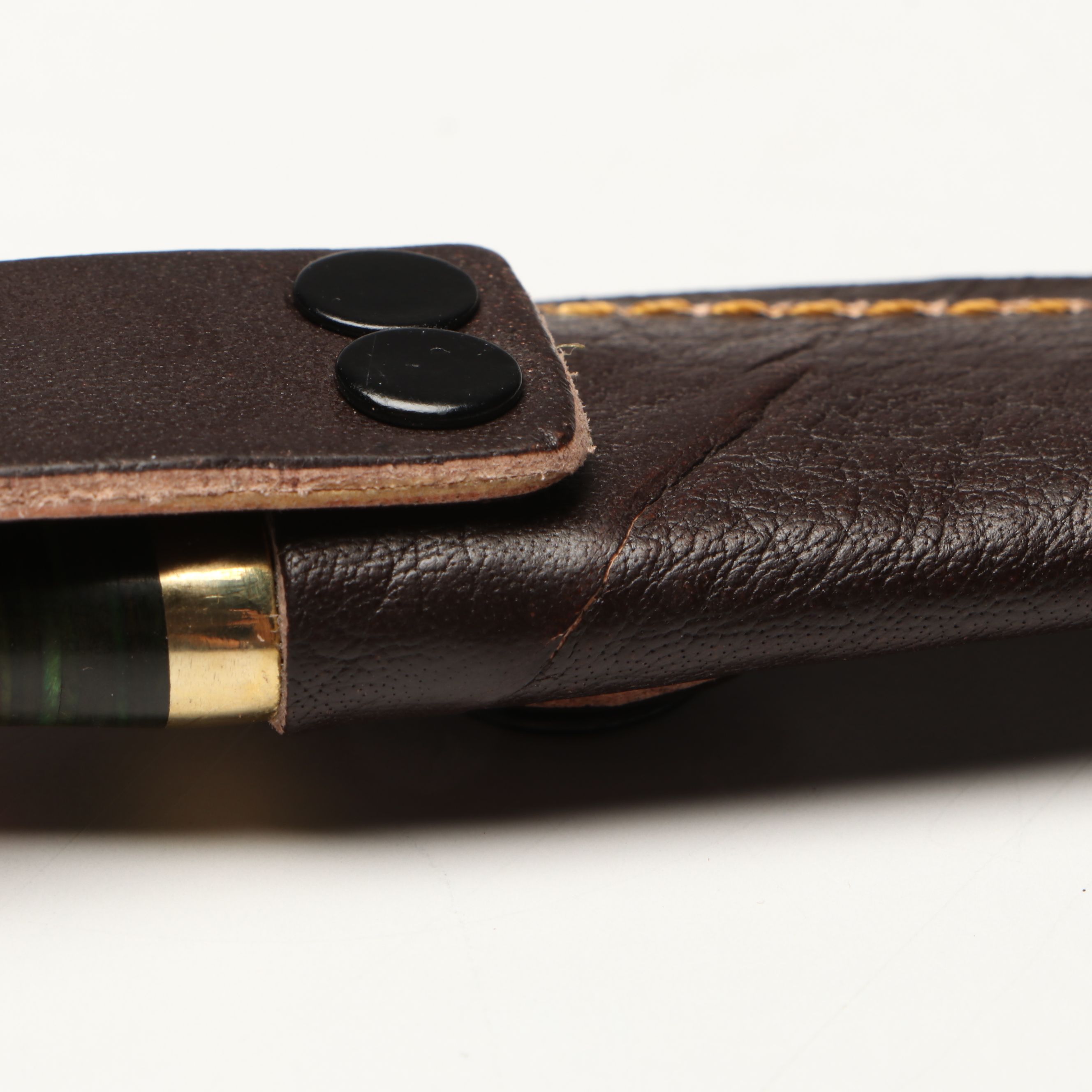 Damascus Steel Skinner and Hunting Knives in Leather Scabbards