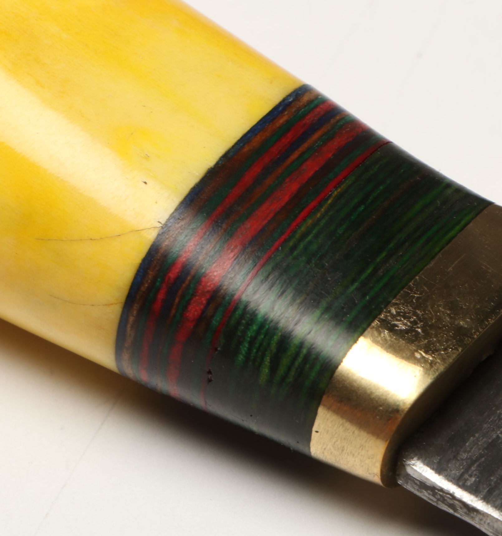 Damascus Steel Skinner and Hunting Knives in Leather Scabbards