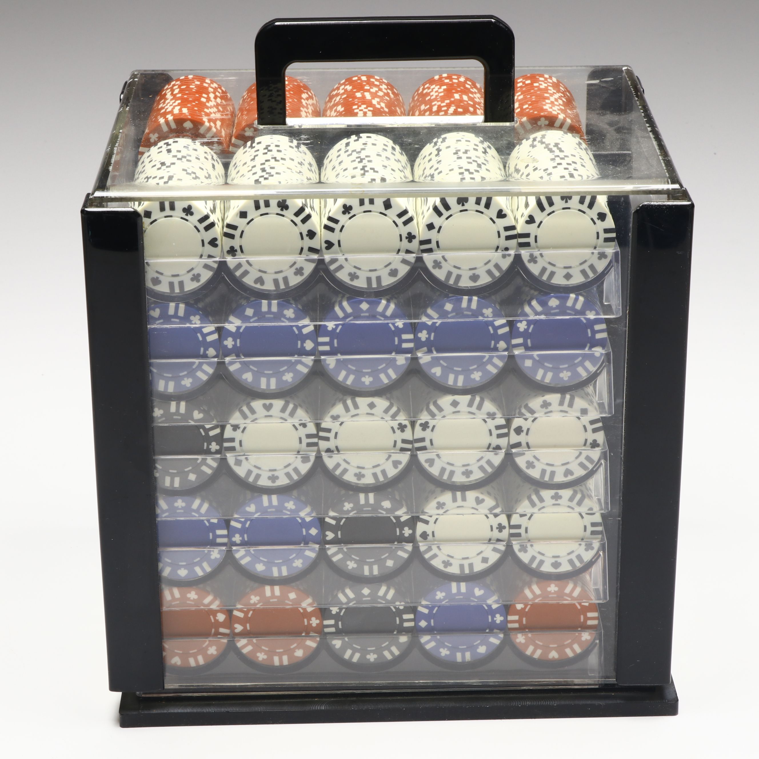 Poker Chip Carrying Caddy with Chips, Playing Cards and More Casino Accessories