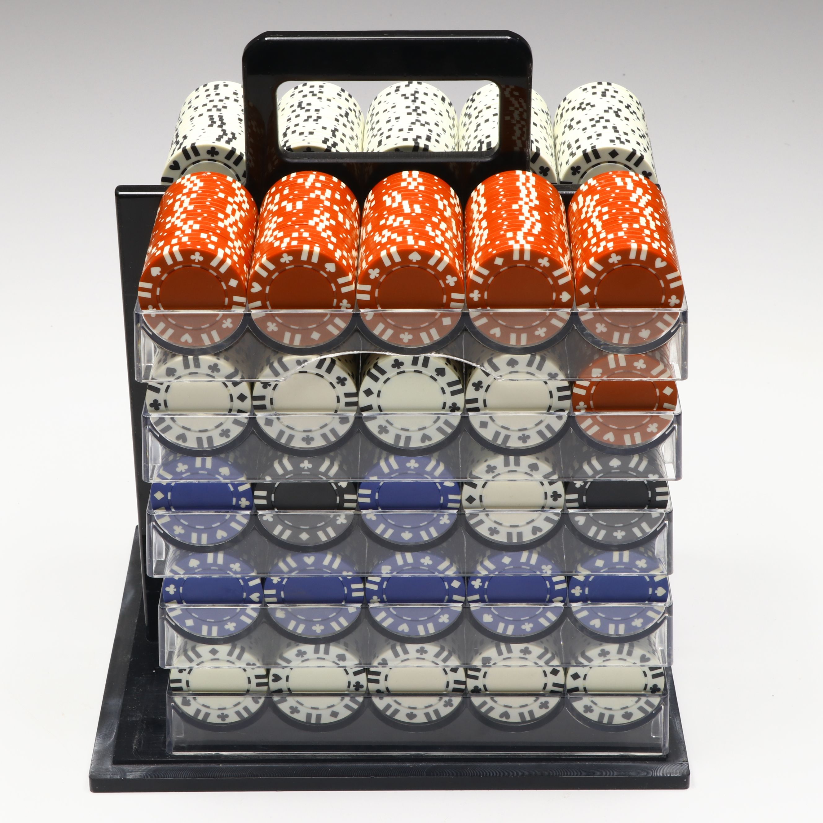 Poker Chip Carrying Caddy with Chips, Playing Cards and More Casino Accessories