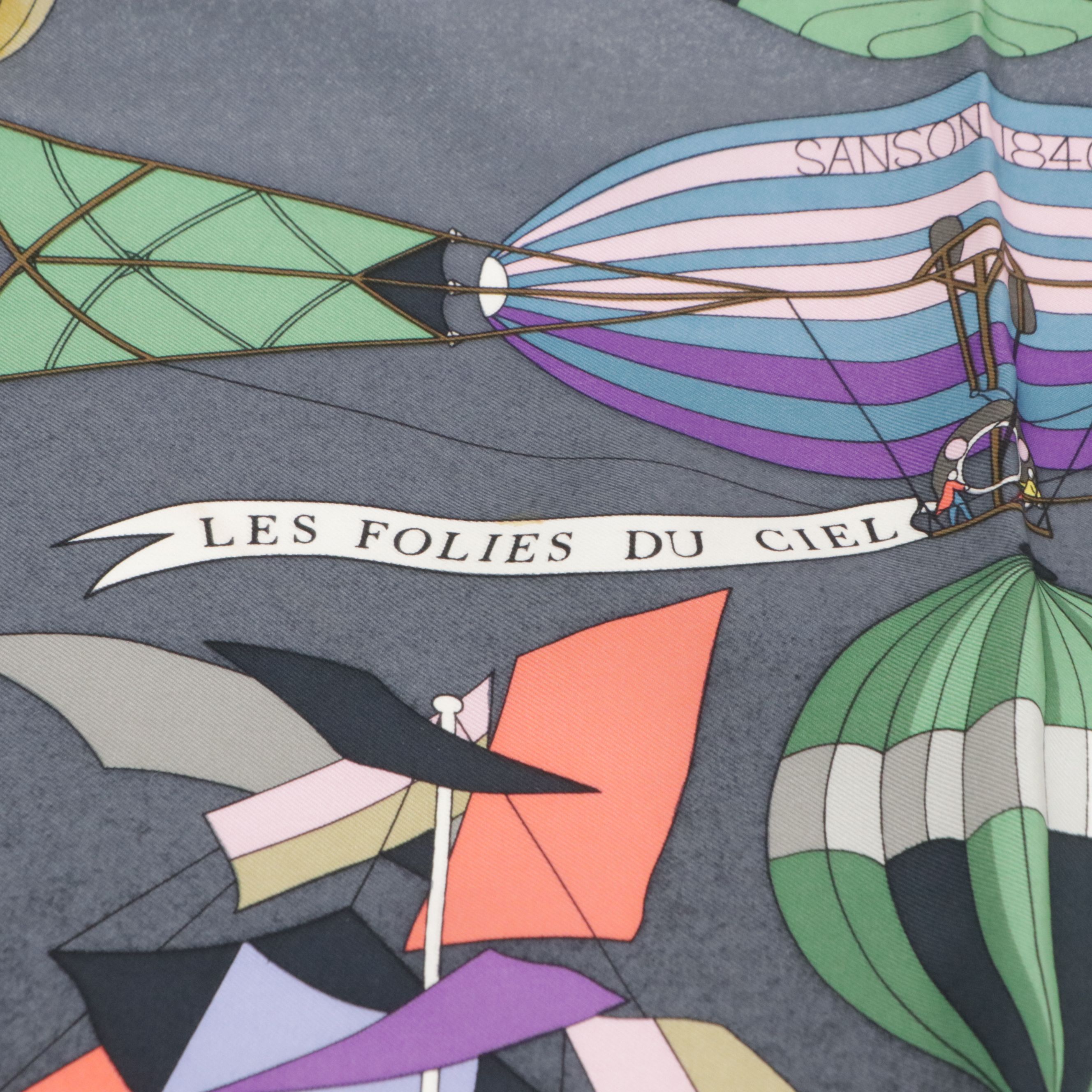 Hermès "Les Folies du Ciel" Scarf 90 in Silk Twill
