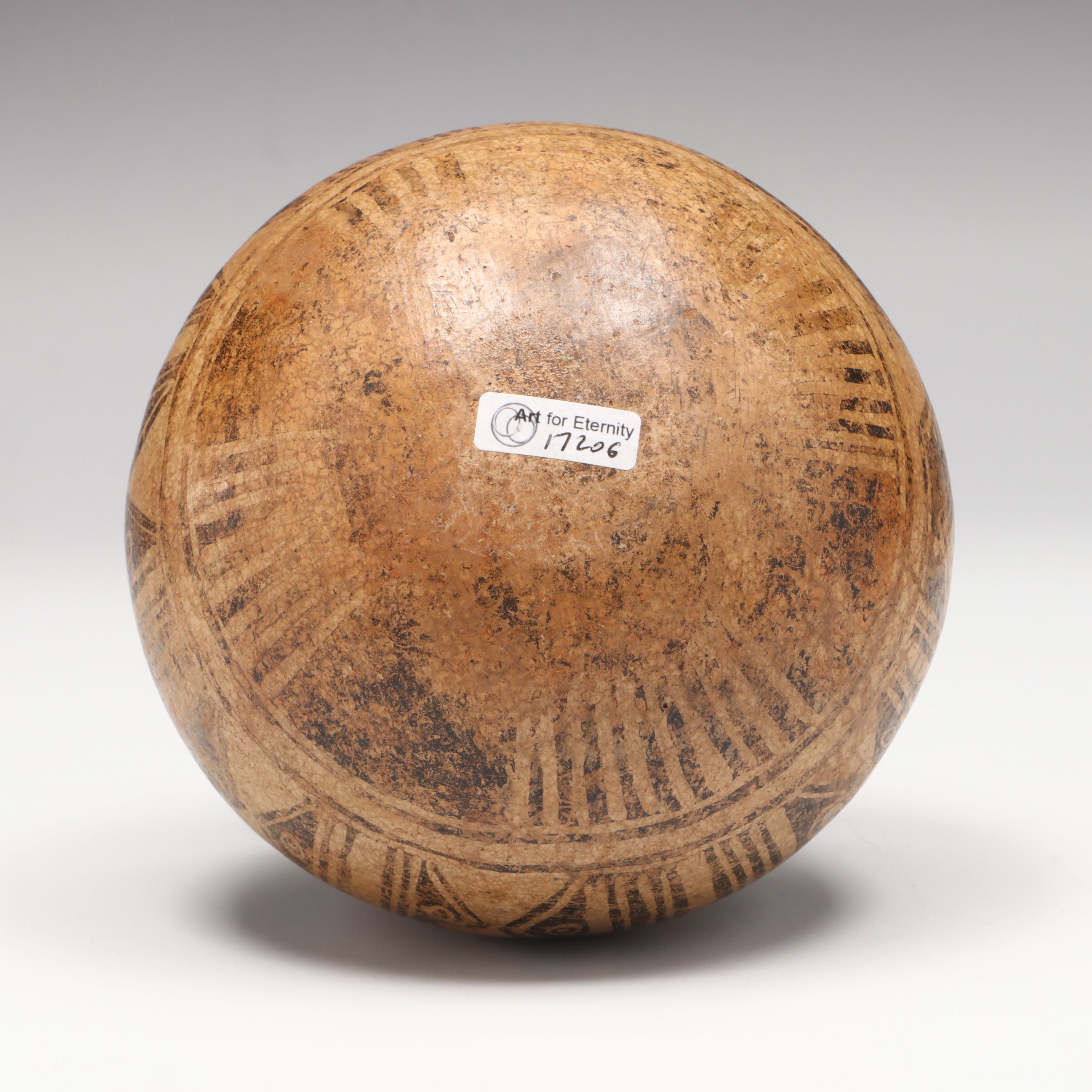 Pre-Columbian Panamanian Pottery Negative Resist Olla, Circa 700–1200 CE