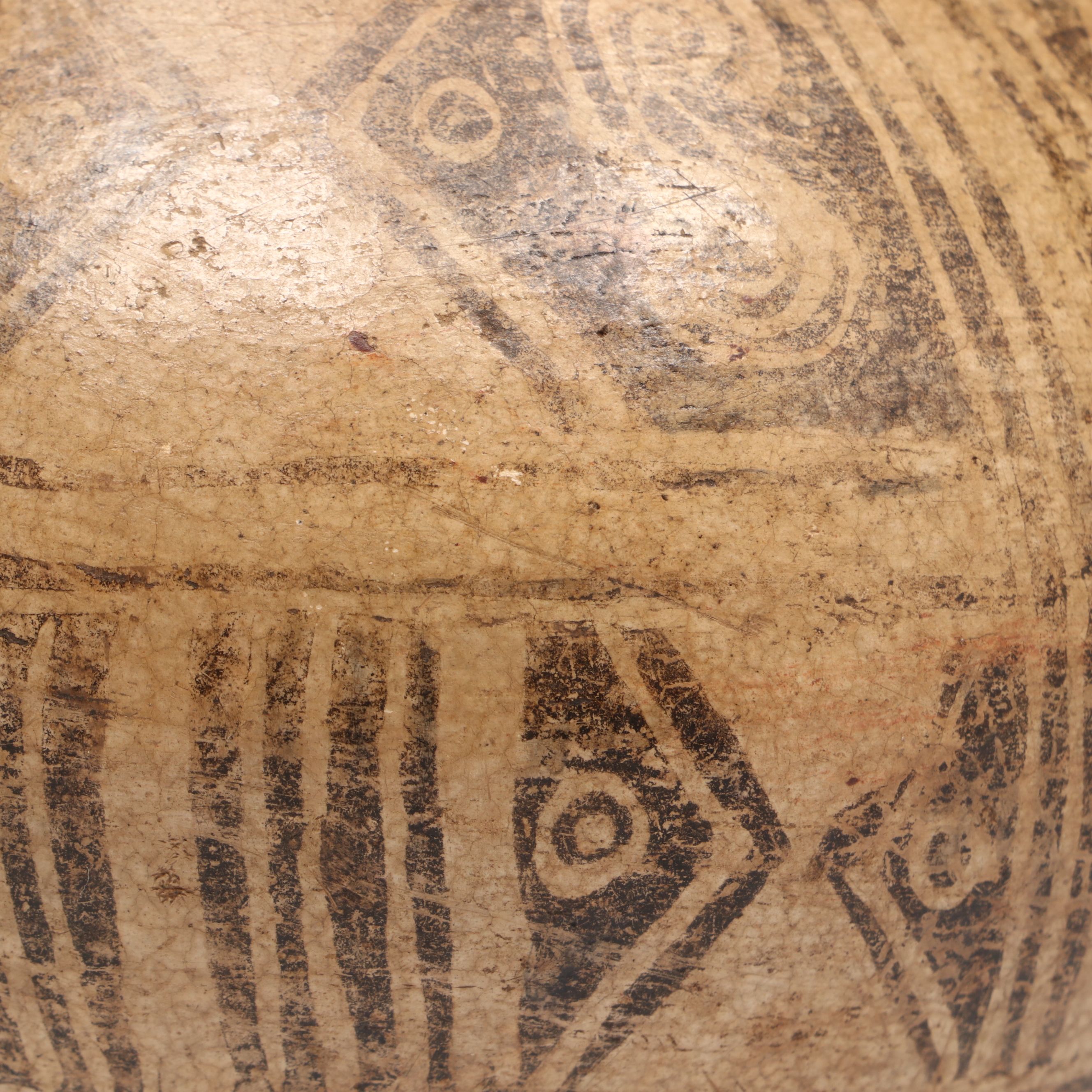 Pre-Columbian Panamanian Pottery Negative Resist Olla, Circa 700–1200 CE