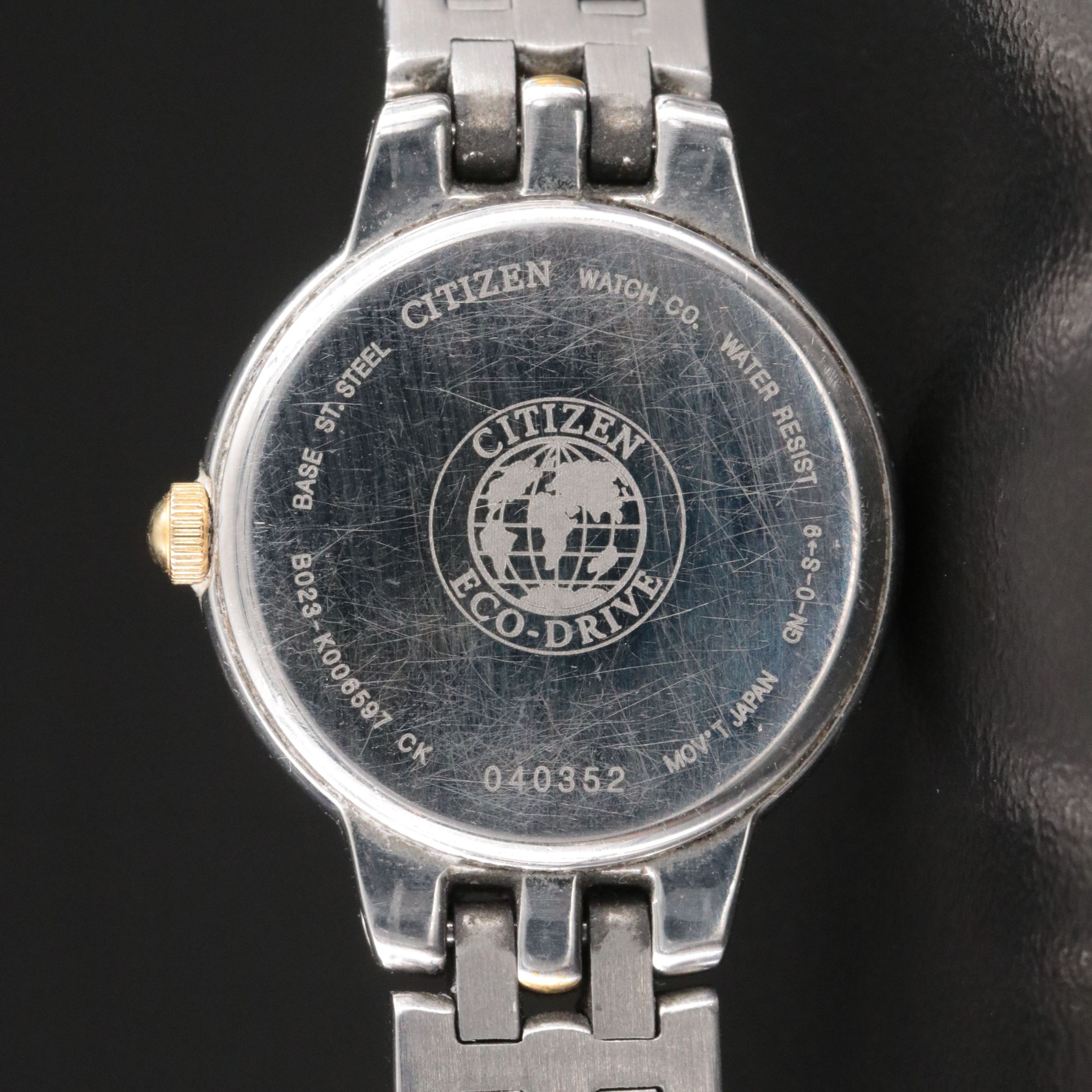 Citizen Eco-Drive Black Dial and Two-Tone Stainless Steel Watch #B023-K00 6597