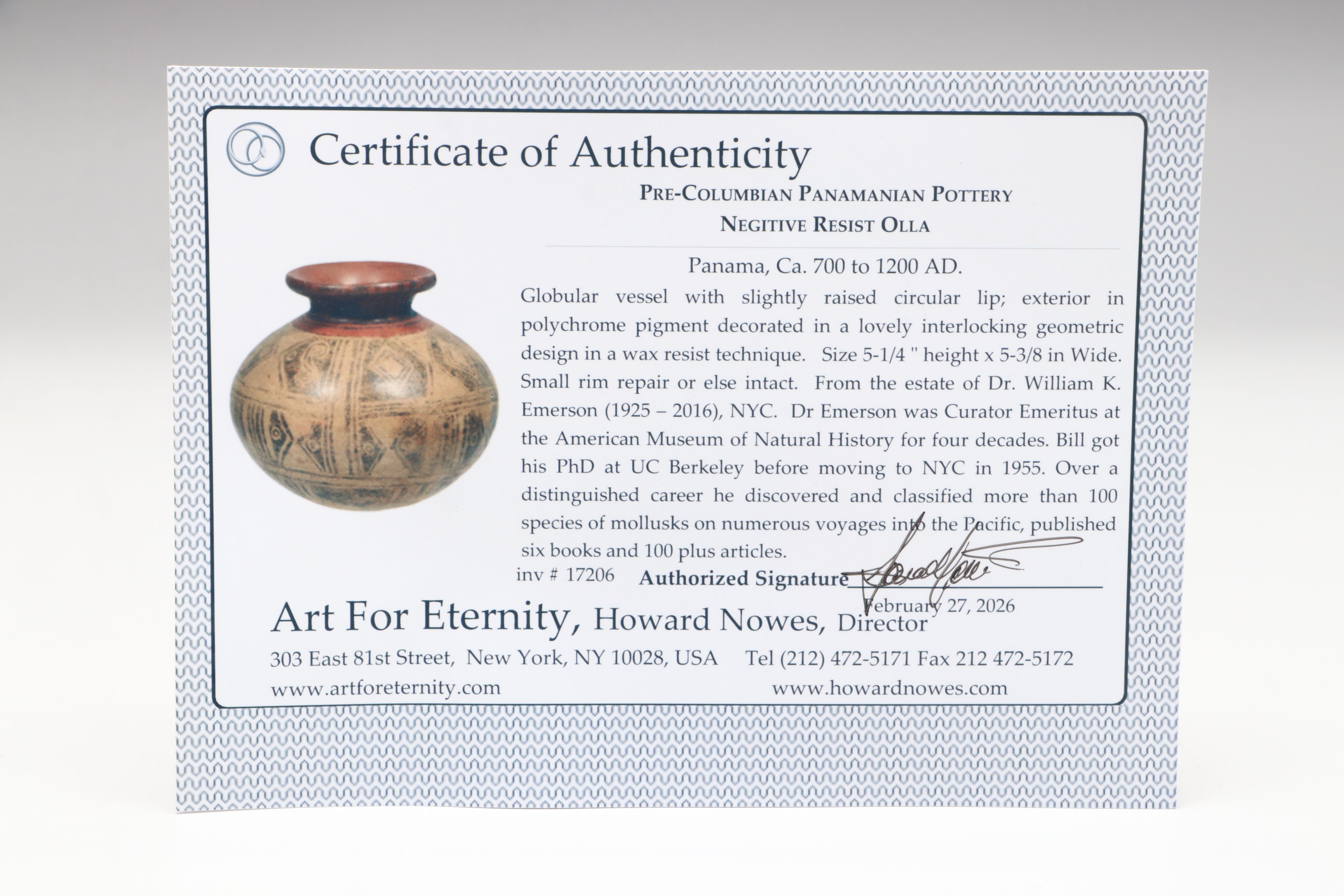 Pre-Columbian Panamanian Pottery Negative Resist Olla, Circa 700–1200 CE