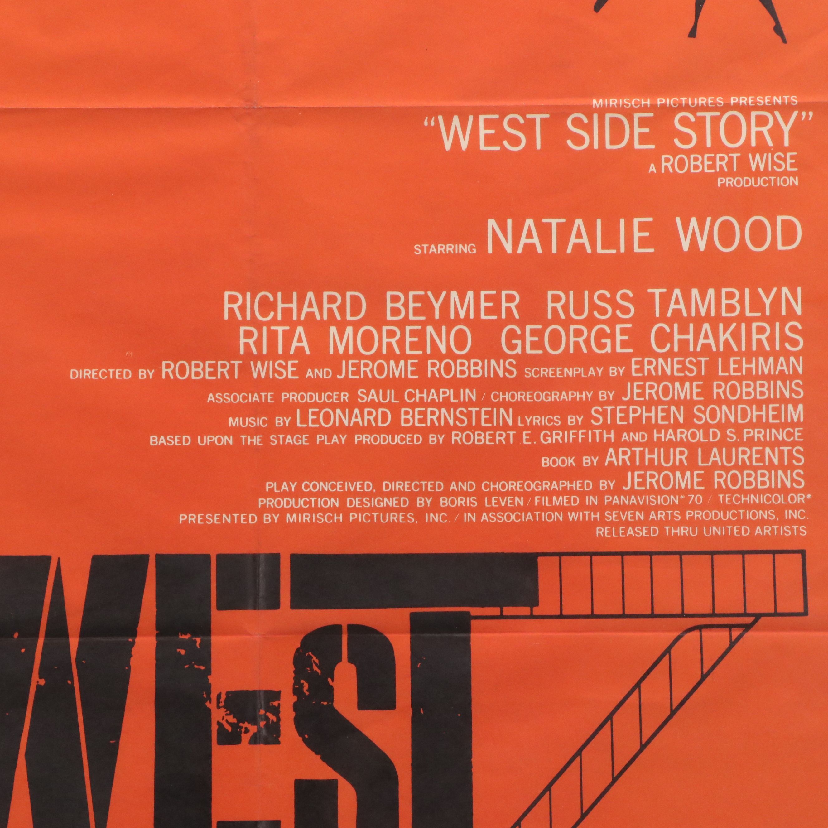 "West Side Story" Color Lithograph Movie Poster, 1961