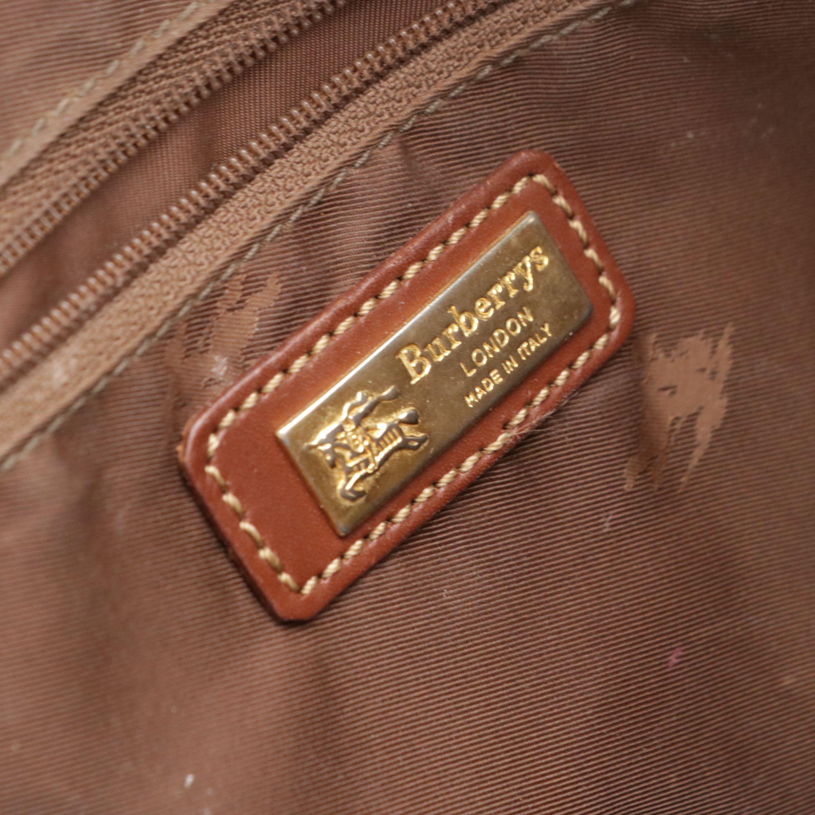 Burberrys Top Handle Dome Satchel Bag in Haymarket Check Canvas and Leather