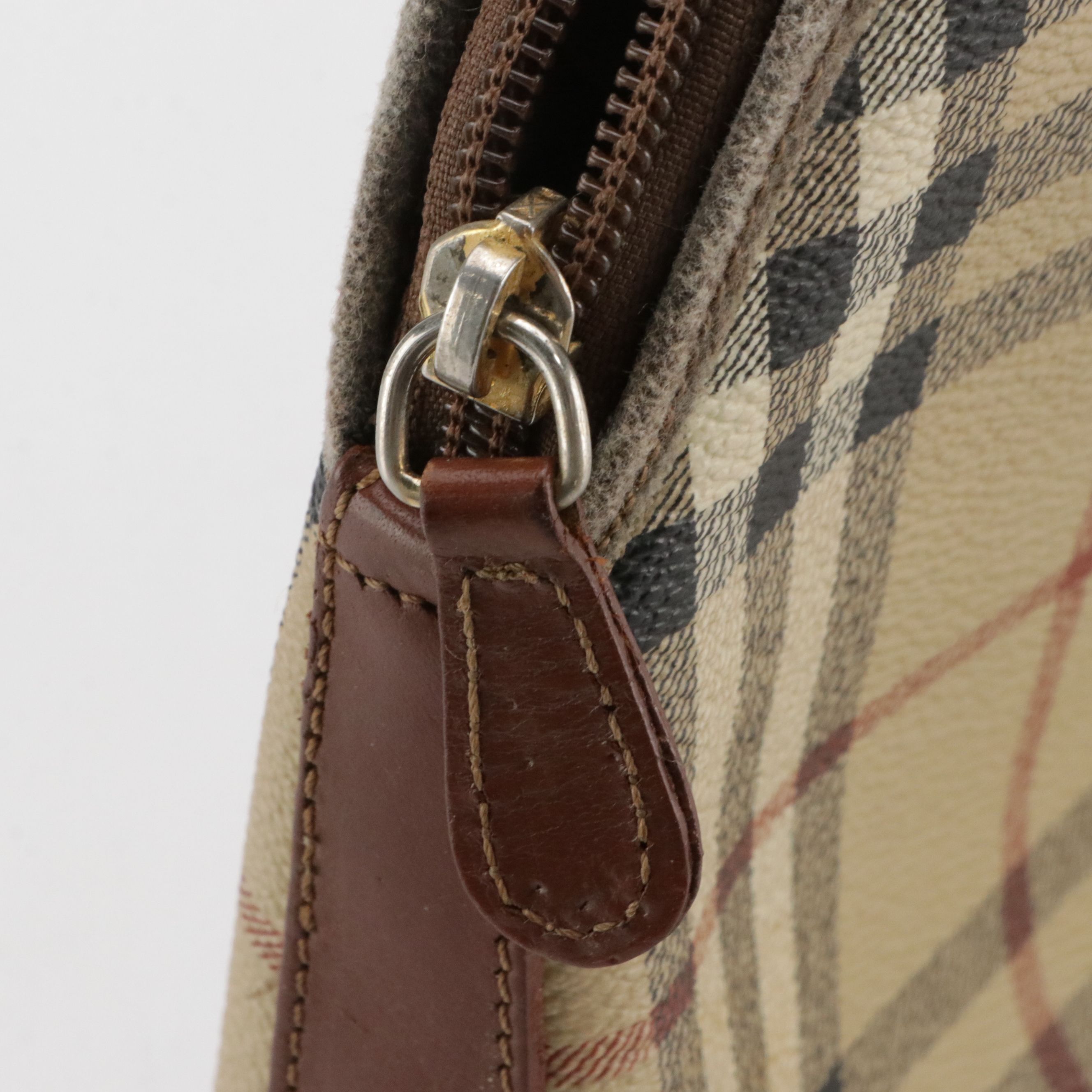 Burberrys Top Handle Dome Satchel Bag in Haymarket Check Canvas and Leather