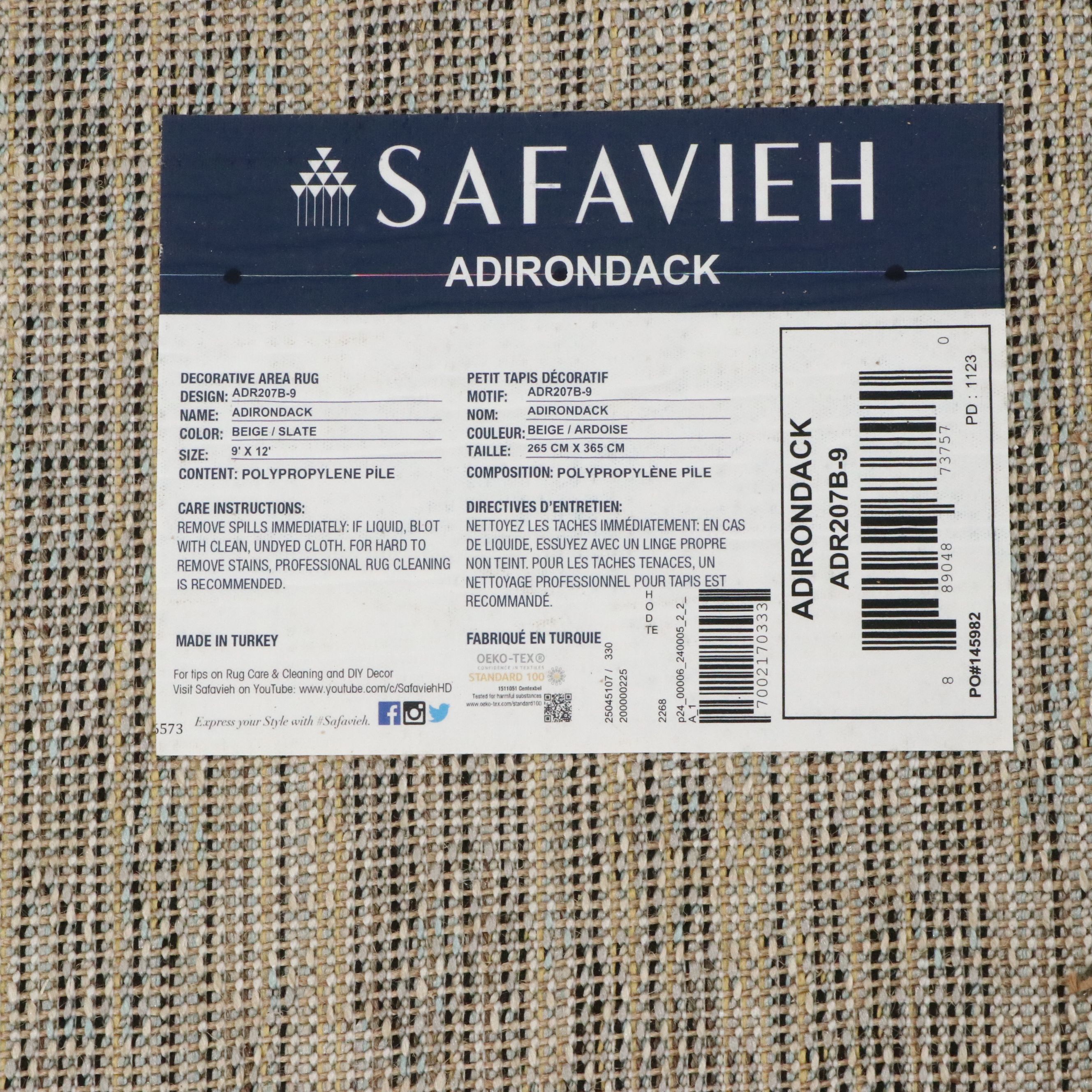 8'11 x 12' Machine Made Safavieh Adirondack Collection Abstract Room-Sized Rug