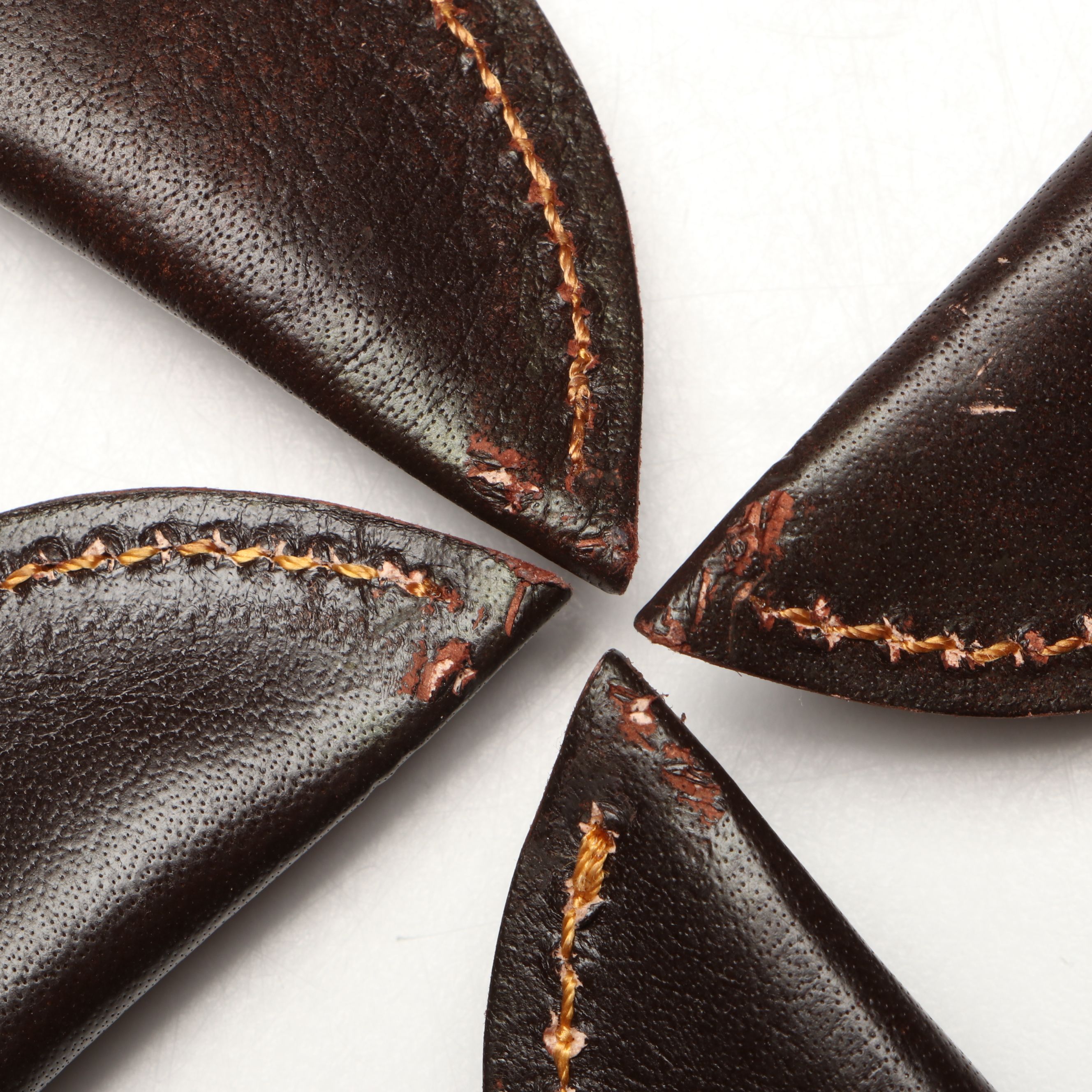 Damascus Steel Skinner and Hunting Knives in Leather Scabbards