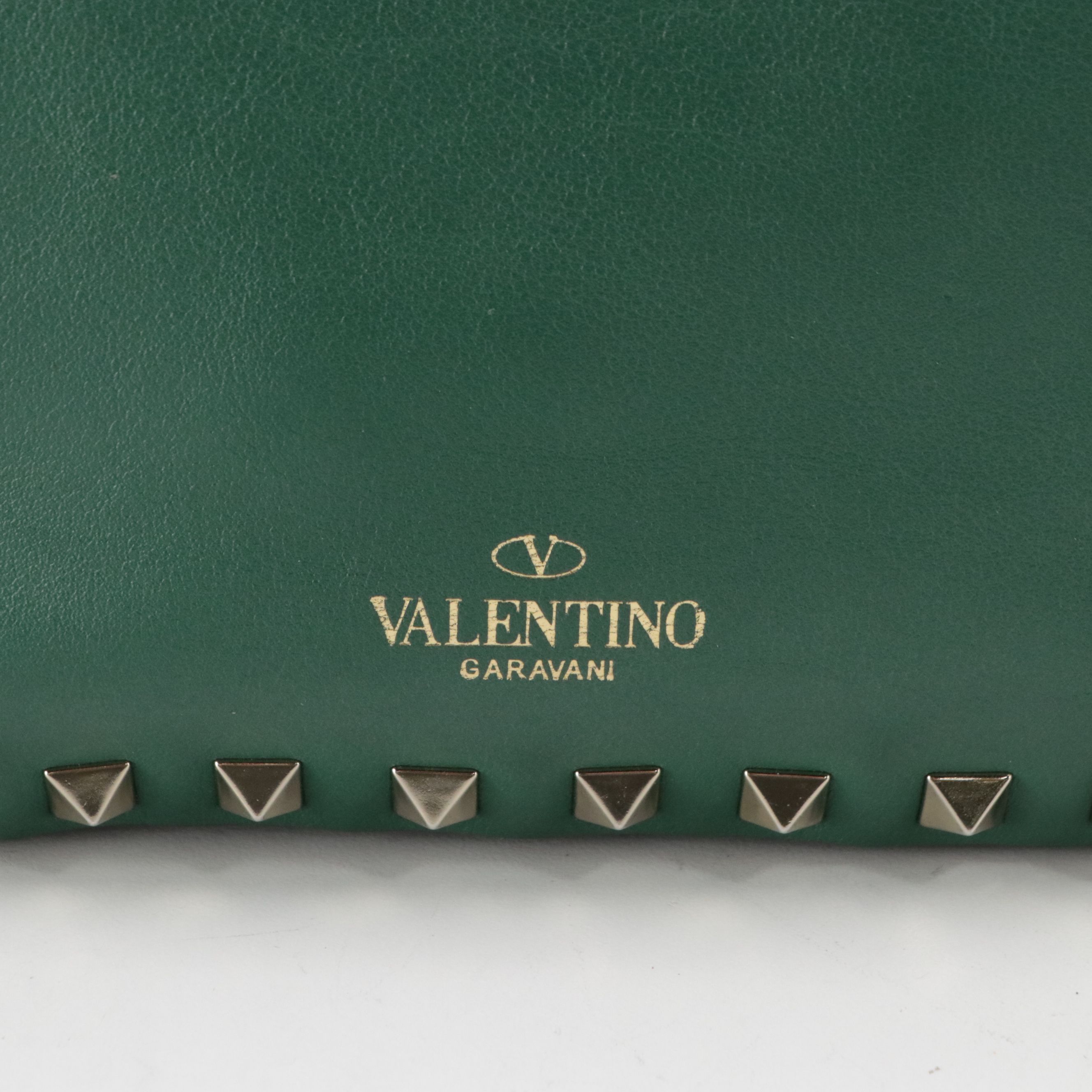 Valentino Garavani Rockstud Small Two Way Bag in Green and Black Leather