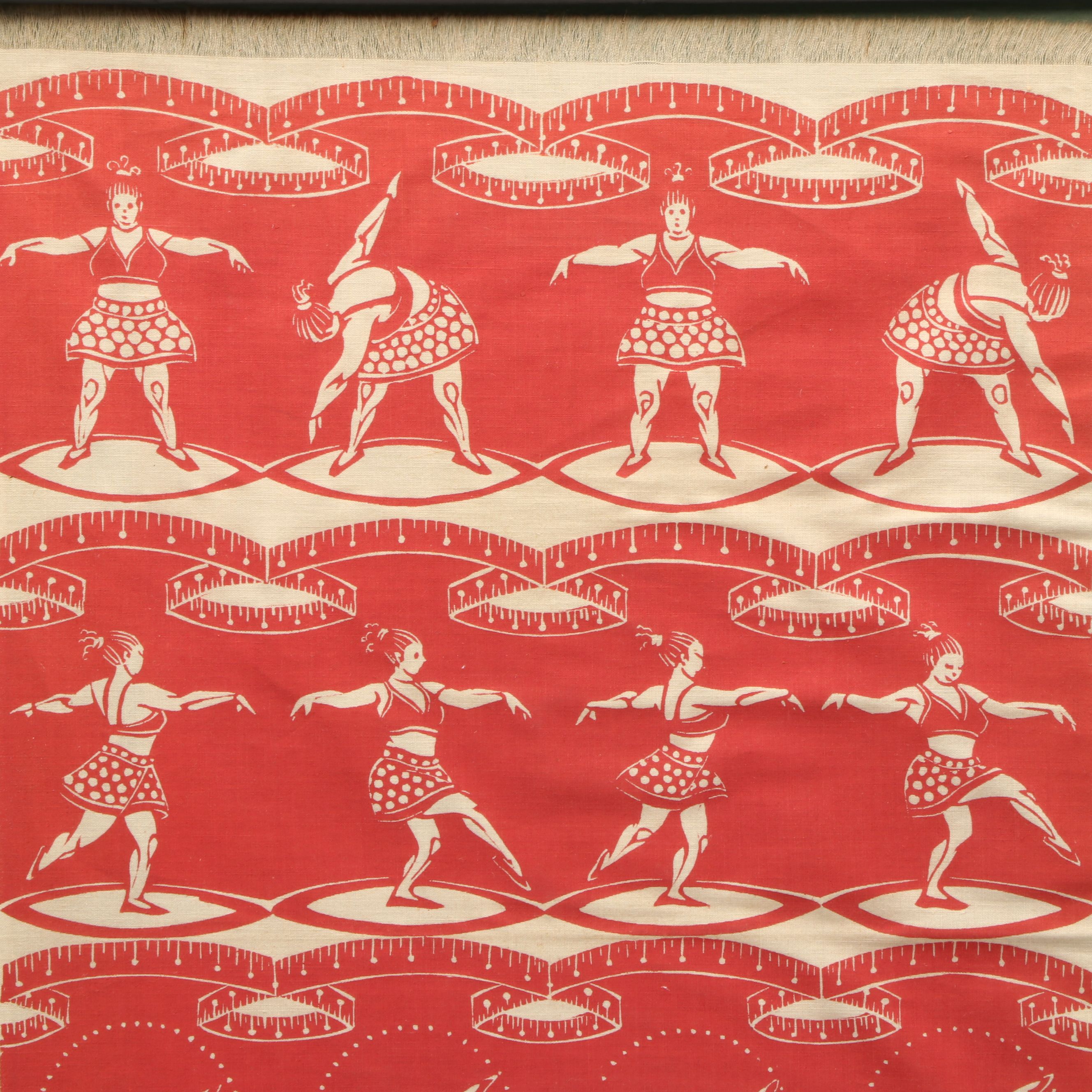 Virginia Lee Burton for Folly Cove Designers Linocut "Reducing," 1949