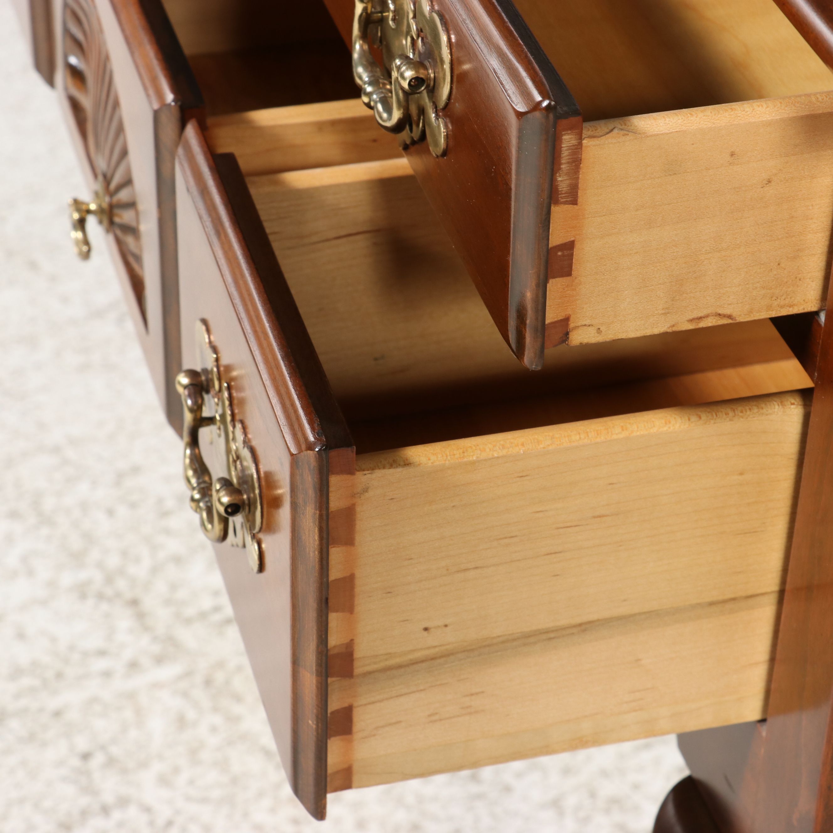 Harden Solid Cherry Queen Anne Style Lowboy, Late 20th Century