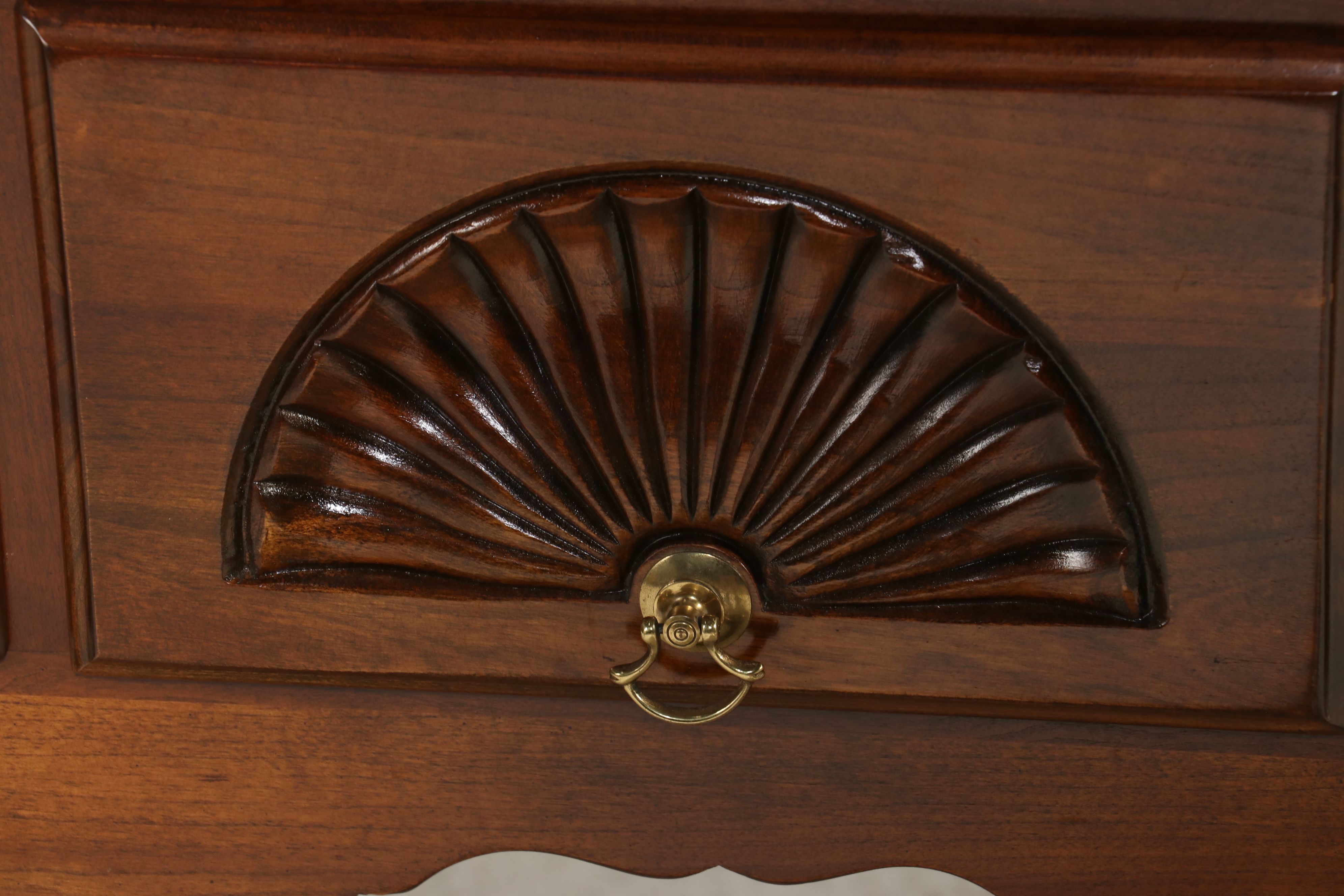 Harden Solid Cherry Queen Anne Style Lowboy, Late 20th Century