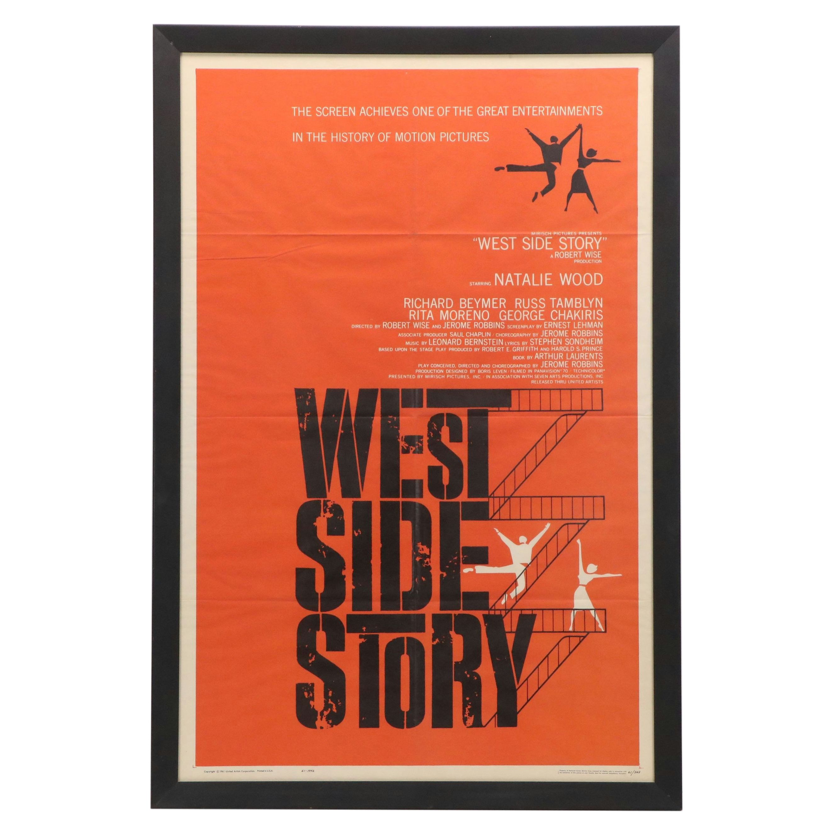 "West Side Story" Color Lithograph Movie Poster, 1961