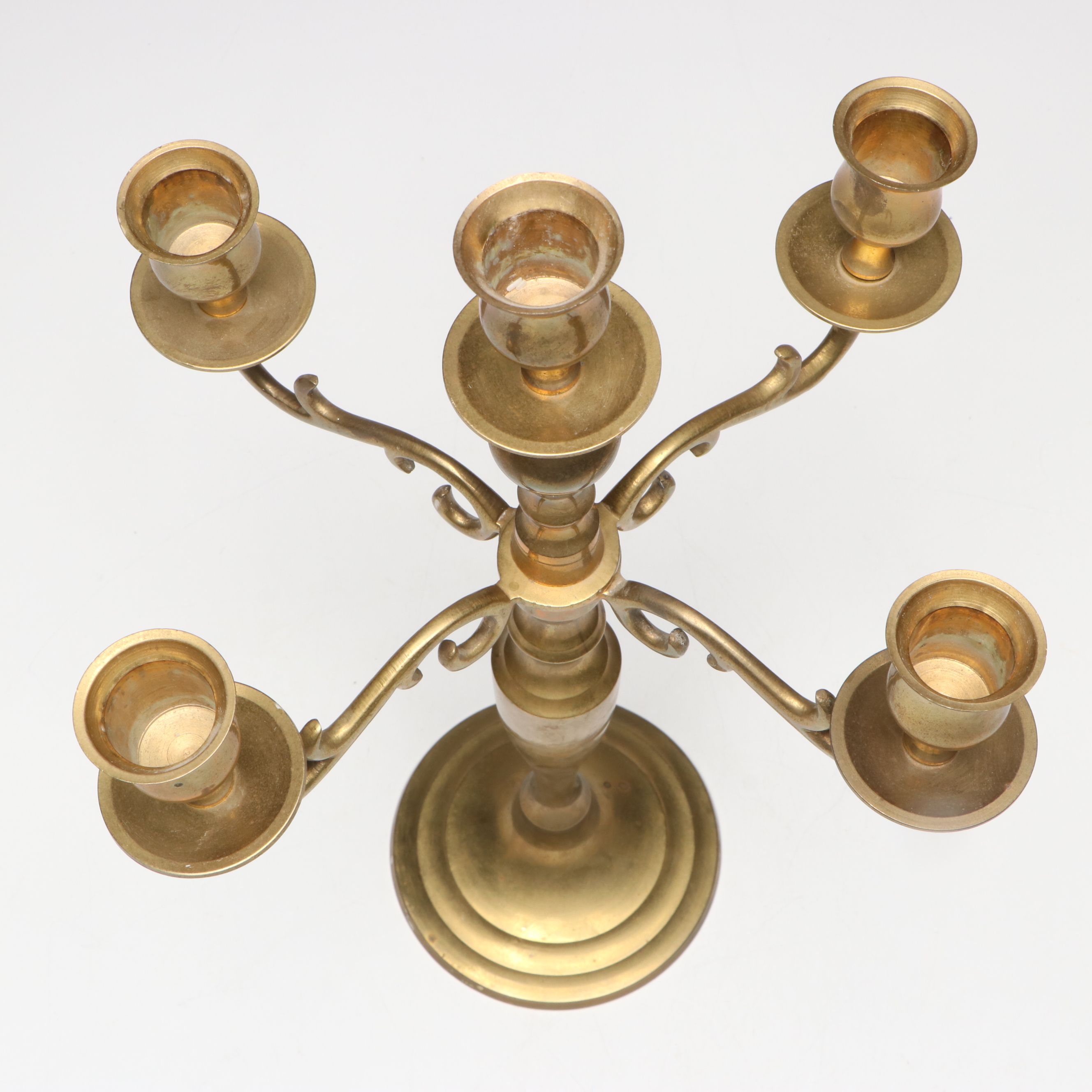 Solid Brass Scrollwork Candelabrum