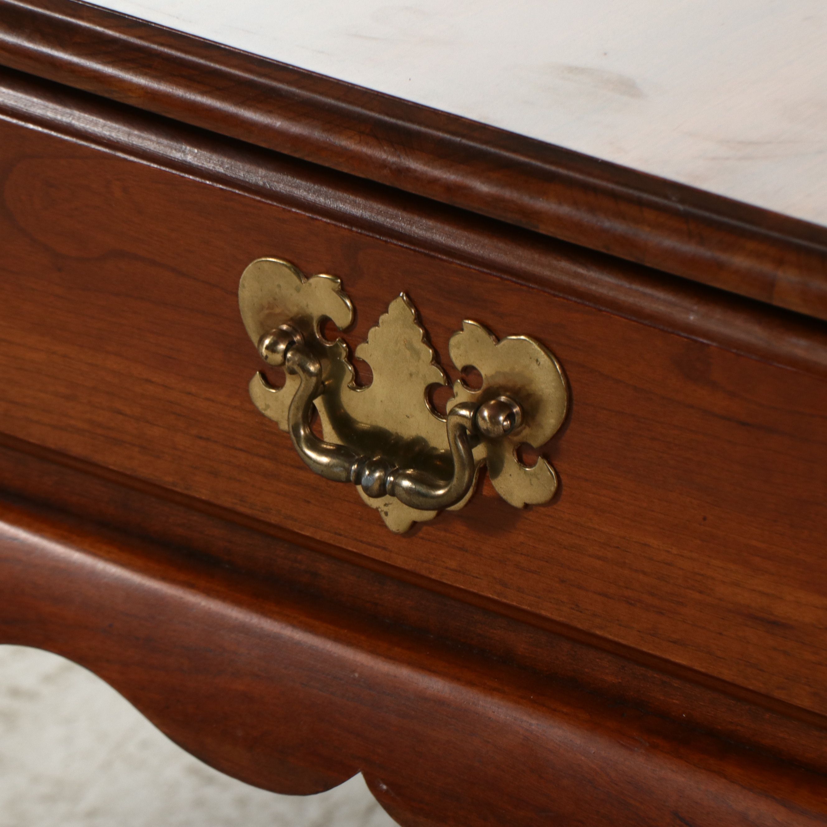 Pair of Harden Solid Cherry Queen Anne Style Drop-Leaf End Tables